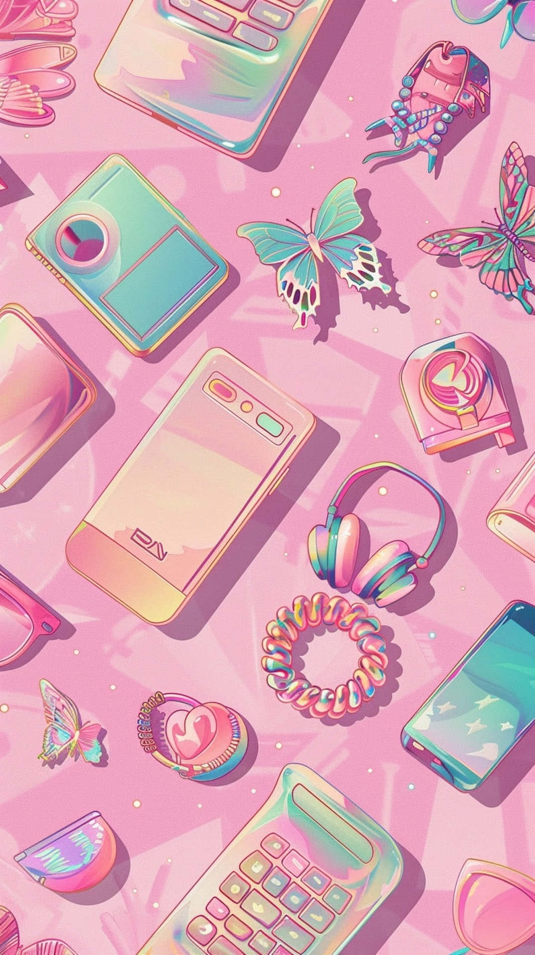 00s Aesthetic Retro Techand Accessories Background