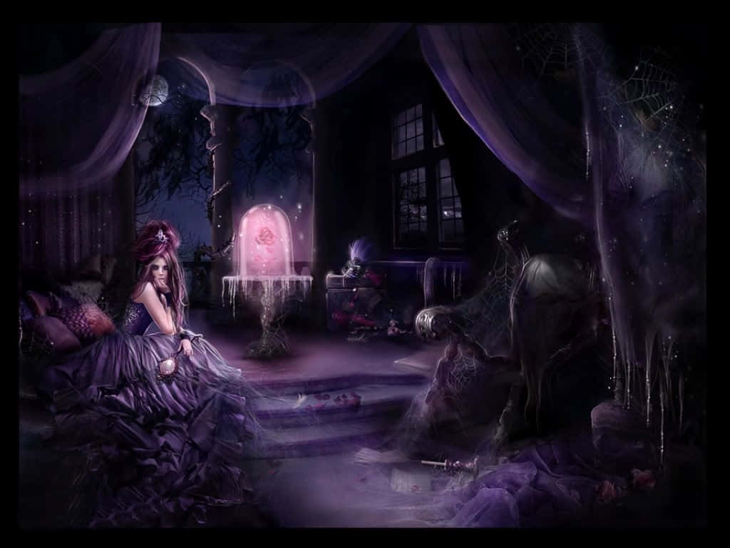 1) A Mysterious Purple Gothic Pattern To Imbue Mysterious Feelings Background