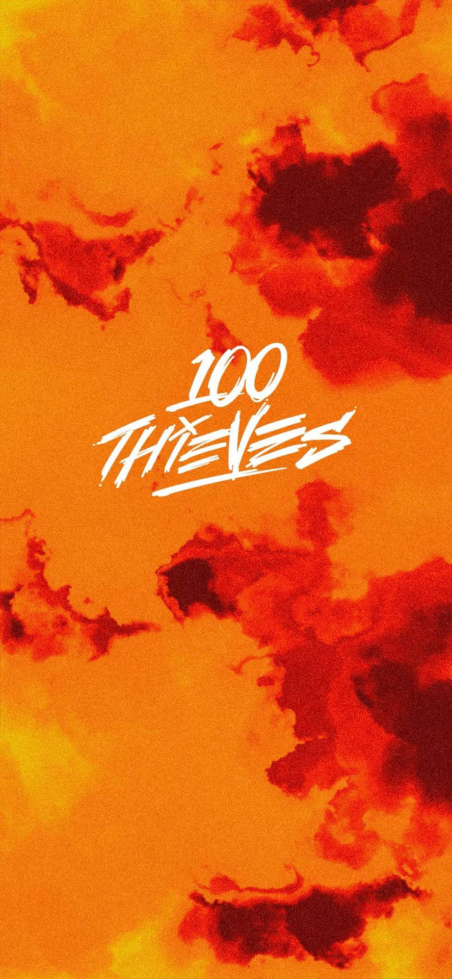 100 Thieves Logo On An Orange Background