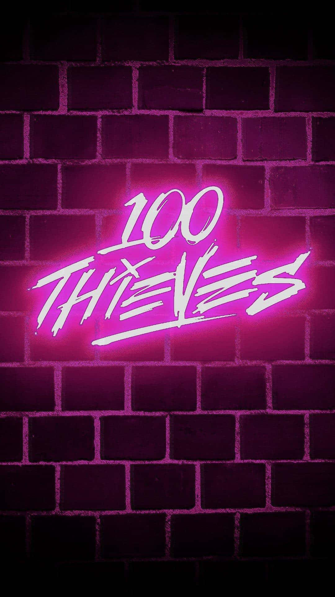 100 Thieves Neon Light Sign Background