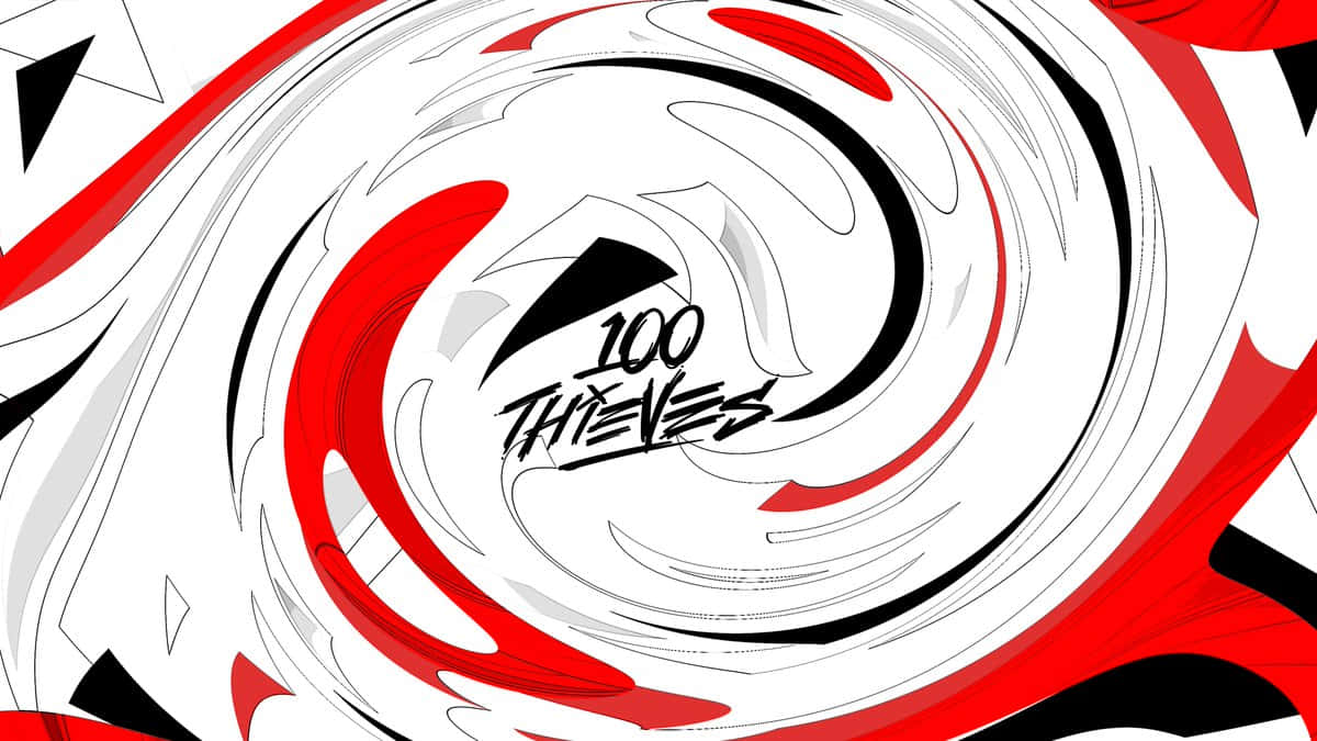 100 Thieves With A Swirl Background