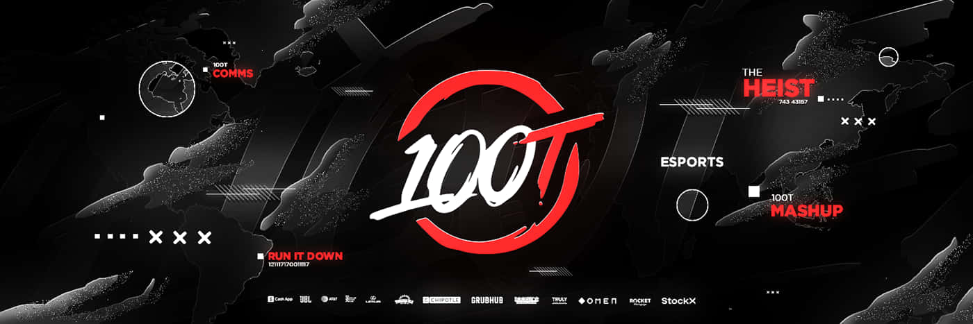 100 Thieves With Gaming Designs Background