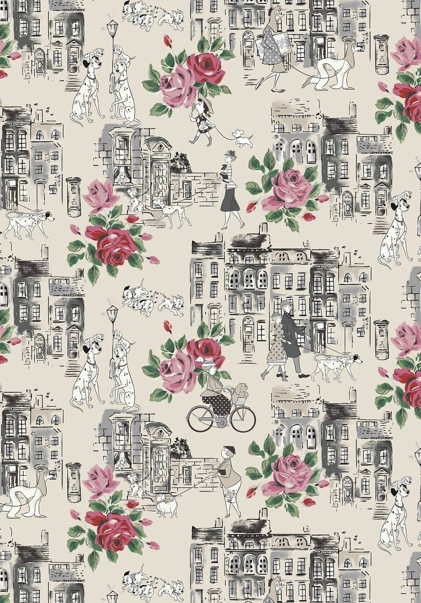 101 Dalmatians Feminine Illustration Background