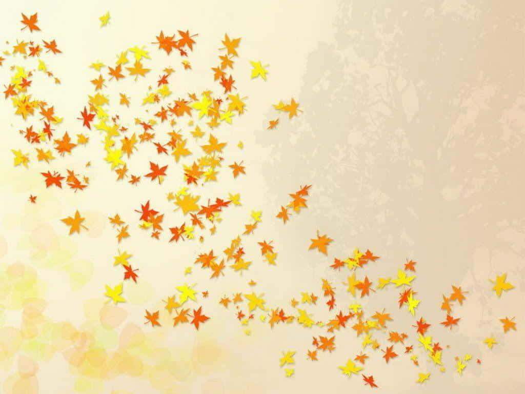 1024 X 768 Autumn Leaves Digital Art Background