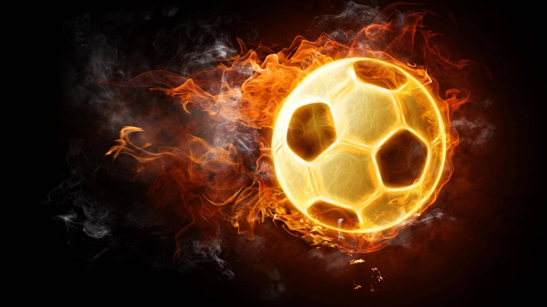 1080p Hd Flaming Soccer Ball Background