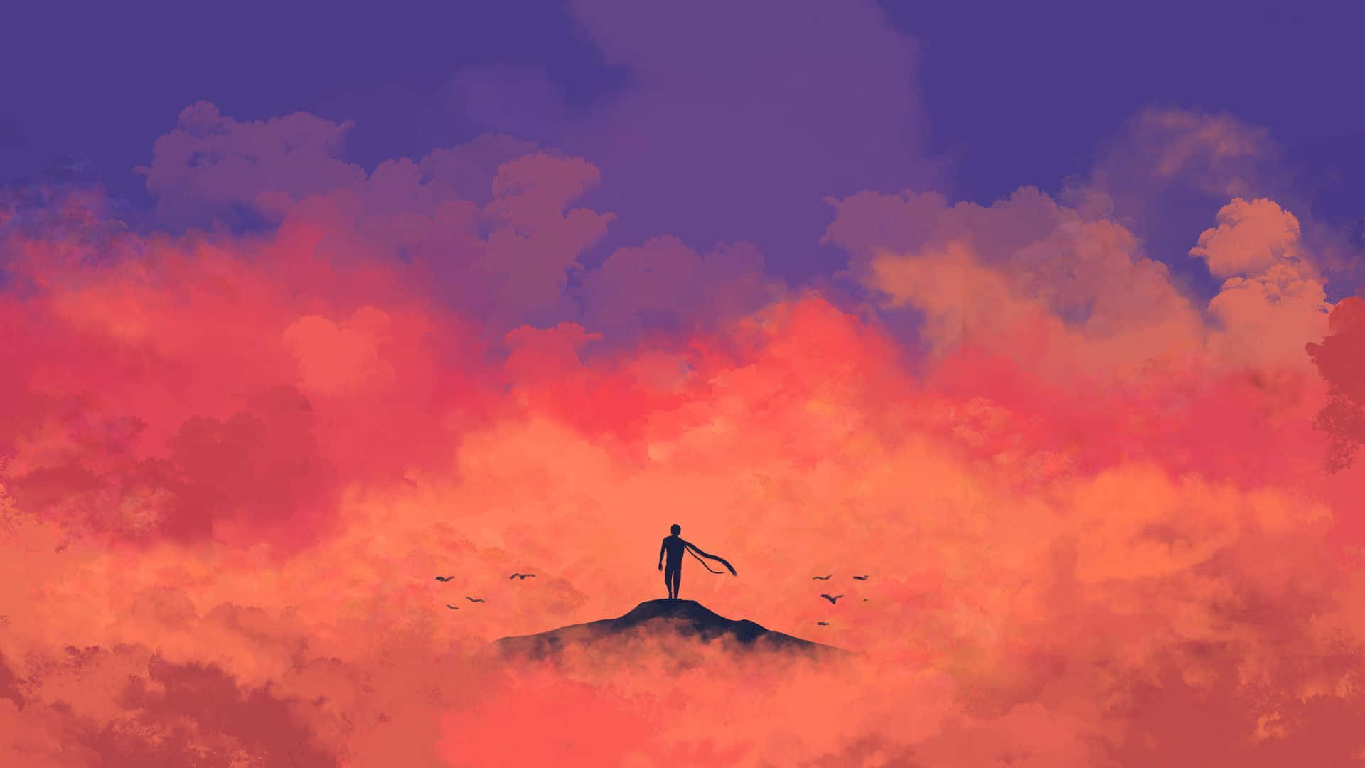 1080p Minimalist Sunset Painting