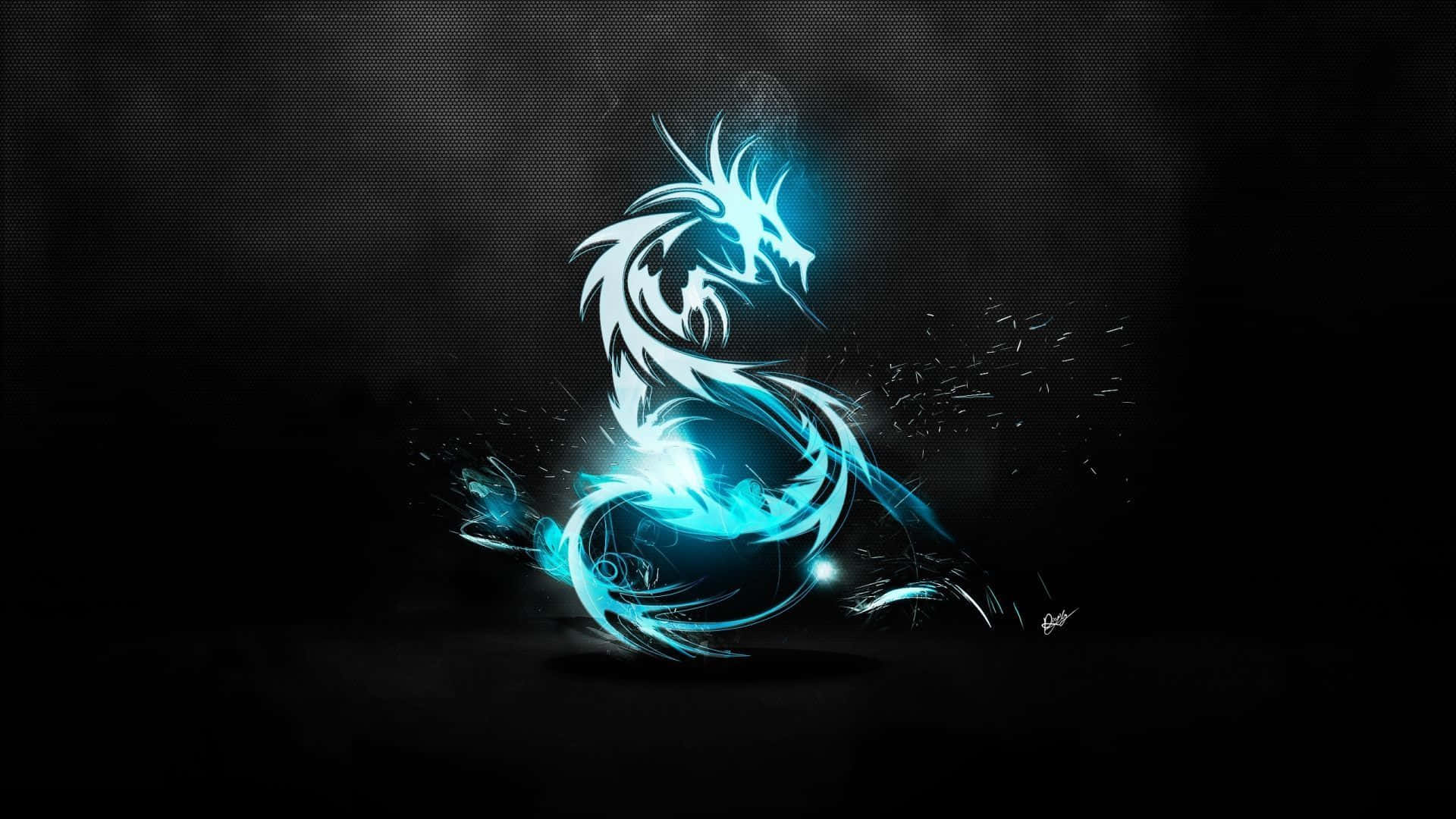 1080p Neon Blue Dragon Background