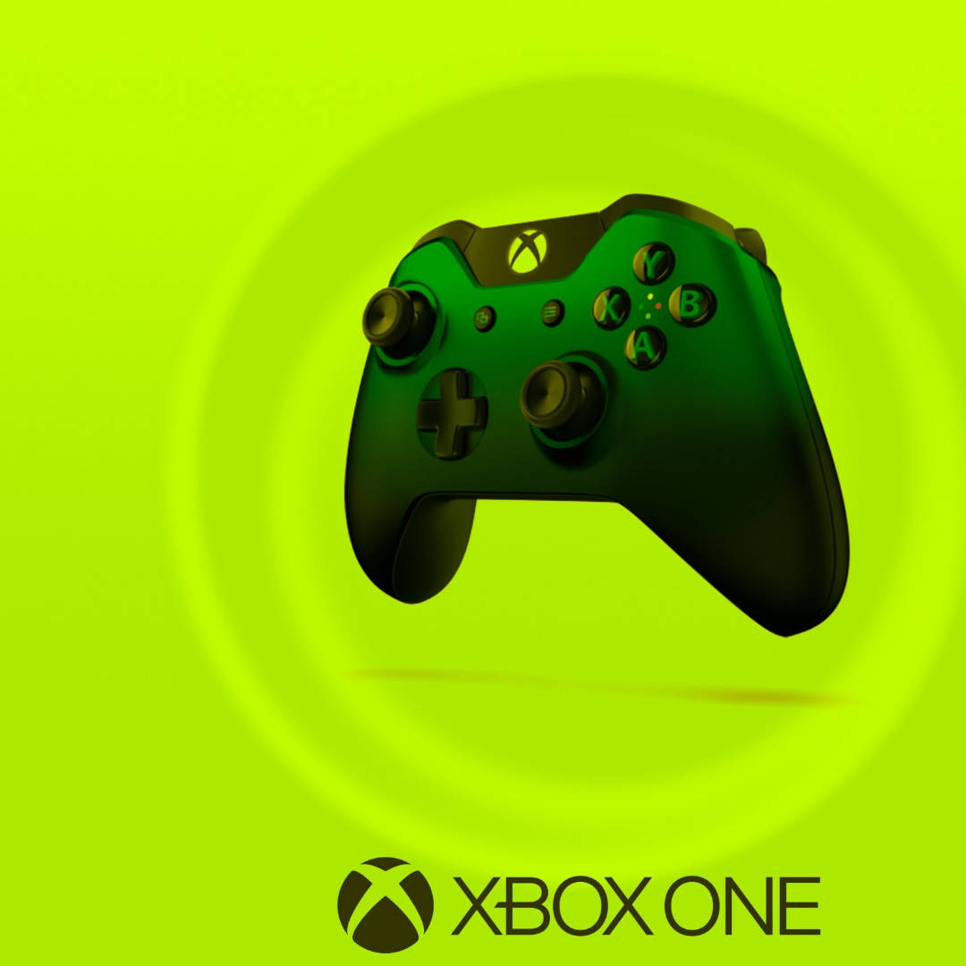 1080x1080 Green Xbox Controller Background