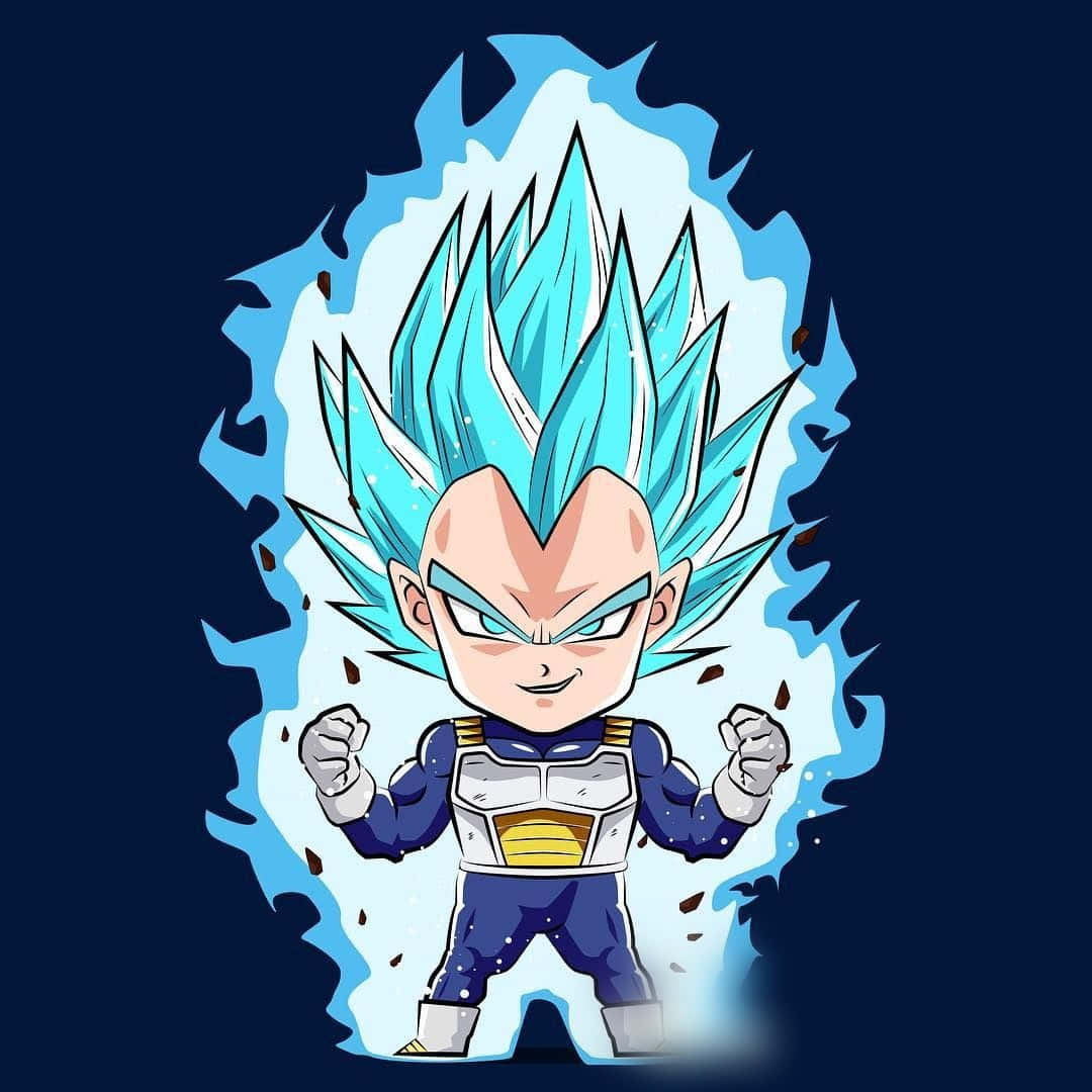 1080x1080 Vegeta Blue Chibi Digital Illustration Background