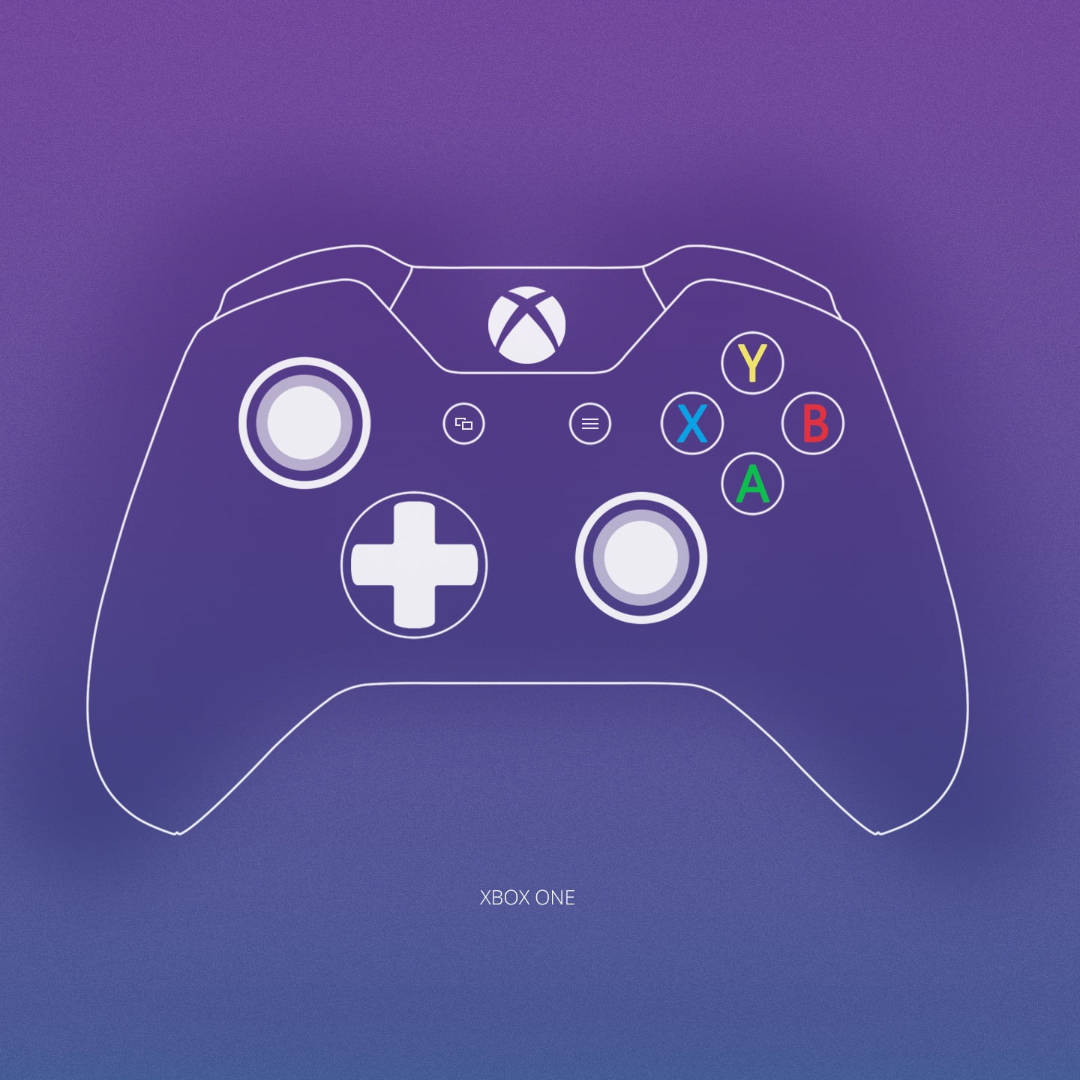 1080x1080 Xbox One Controller On Purple Background