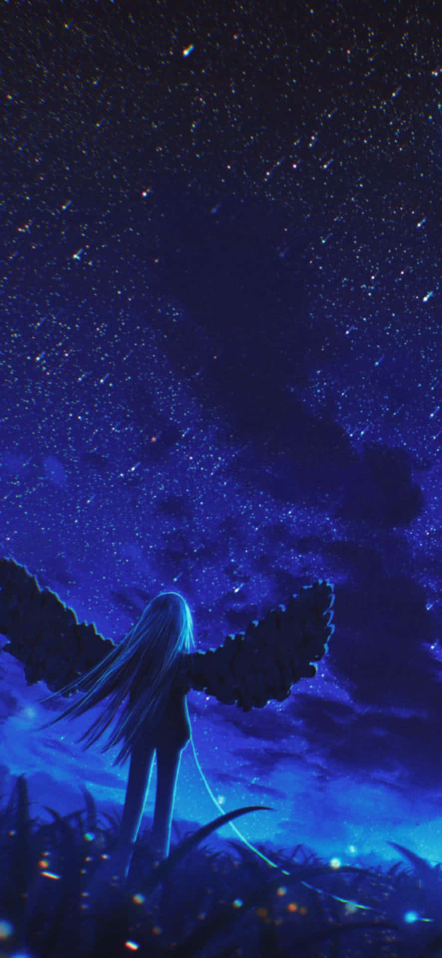 1080x2340 4k Dark Angel Night Sky Background