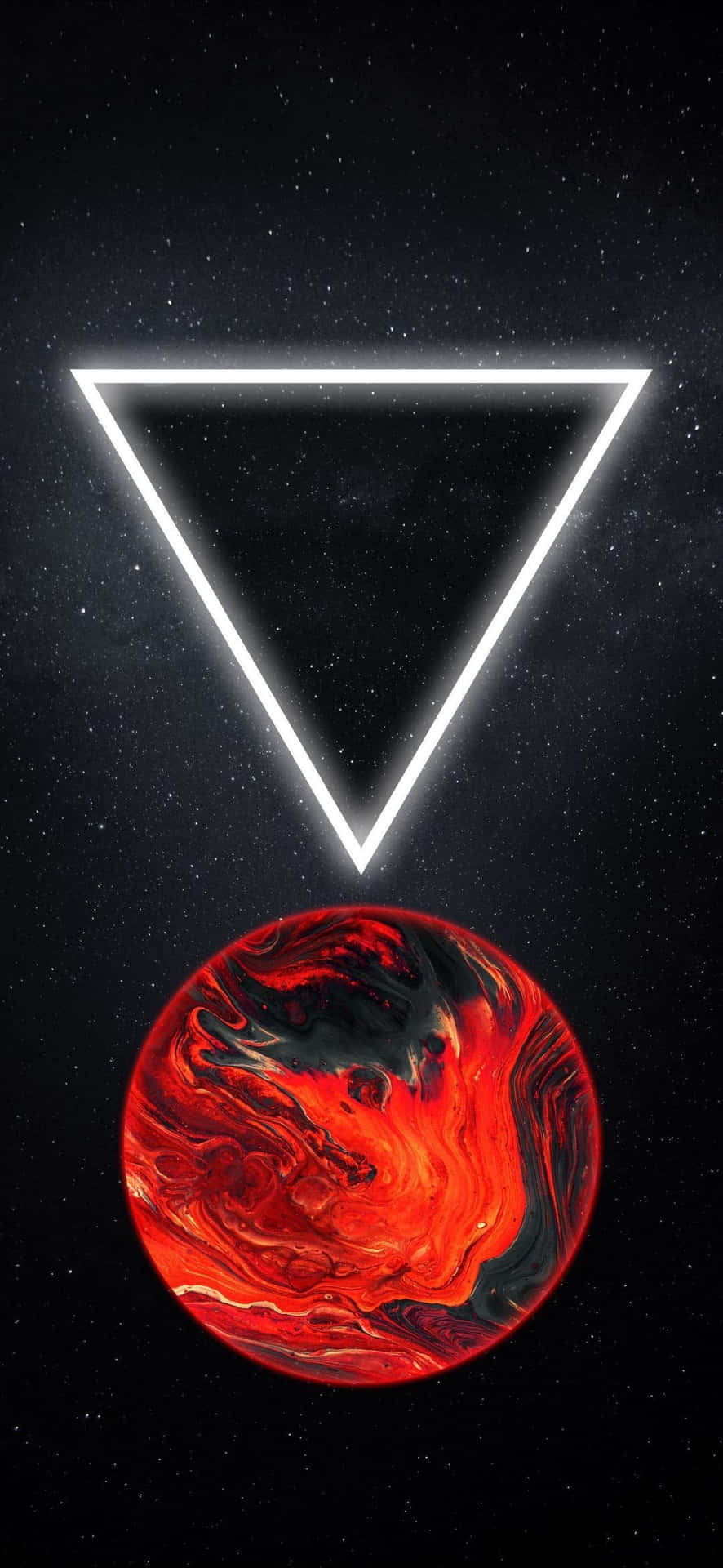 1080x2340 4k Red Planet Triangle Digital Art Background