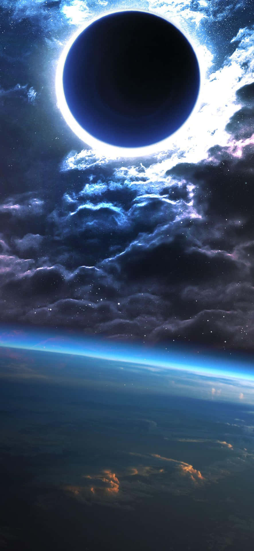 1080x2340 4k Solar Eclipse Digital Art Background
