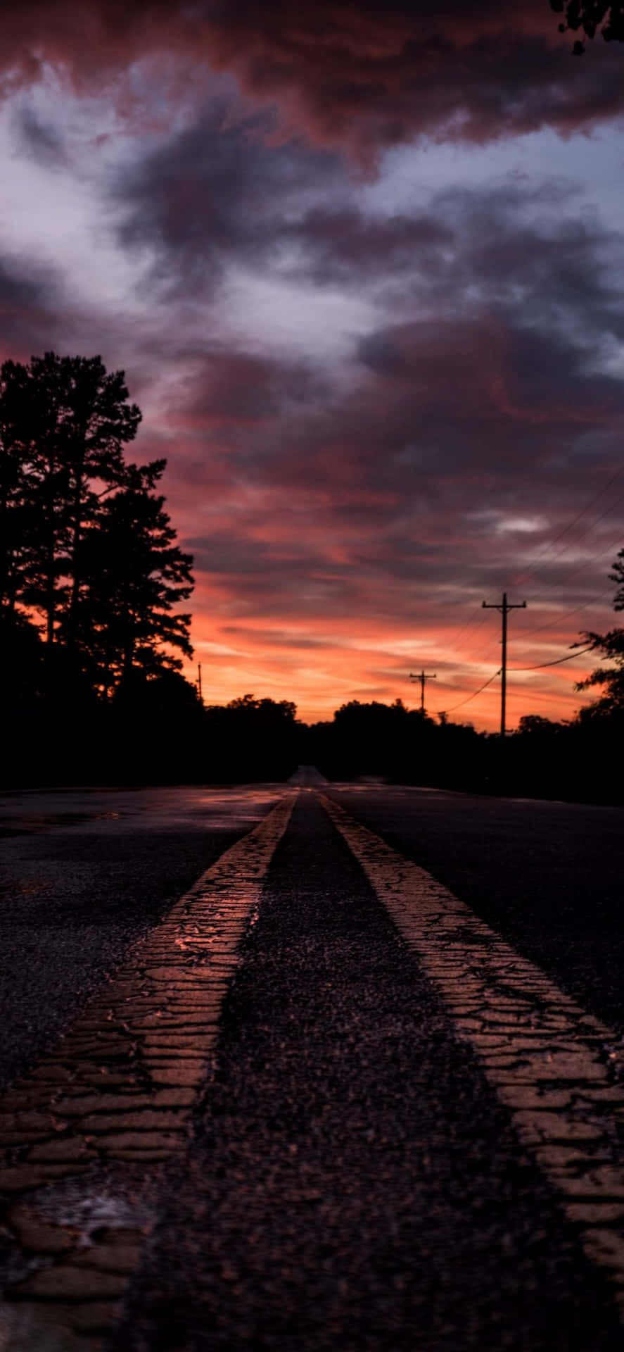 1170x2532 Resolution Road Marker Background