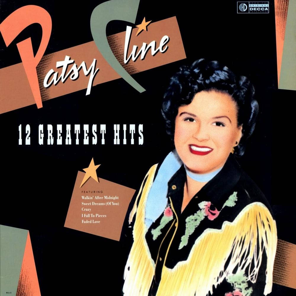 12 Greatest Hits Album Cover Patsy Cline Background