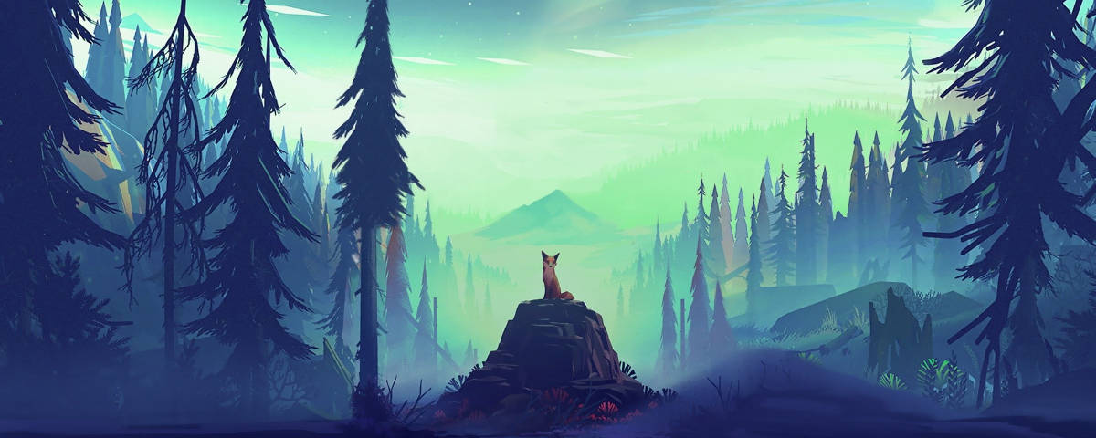 1200x480 Fox In The Forest Background