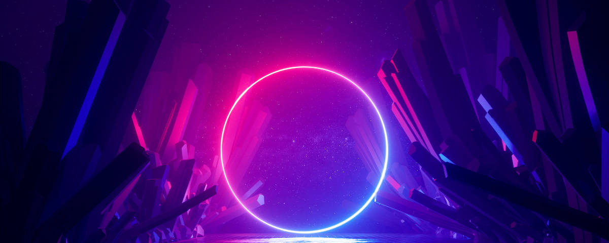 1200x480 Neon Circle Background