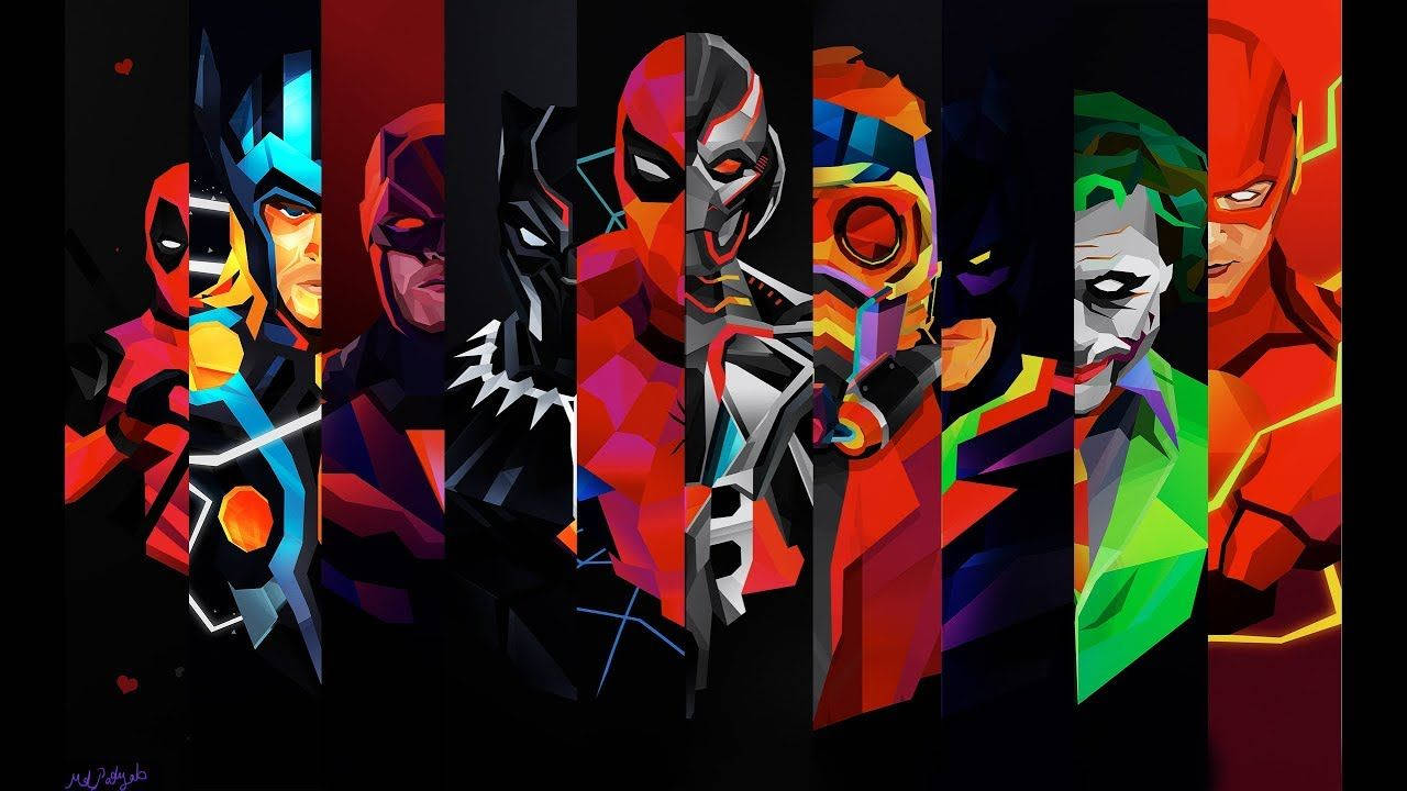 1280x720 Gaming With Marvel Characters Background