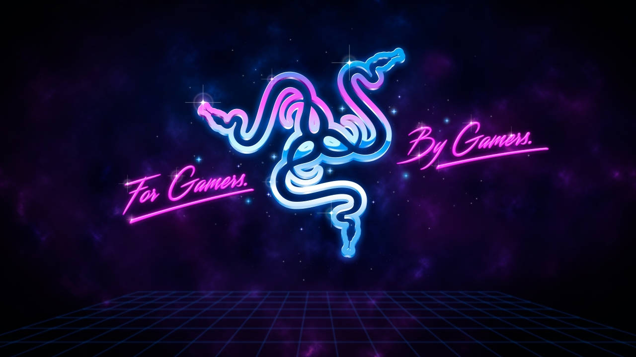 1280x720 Gaming With Retro Razer Logo Background