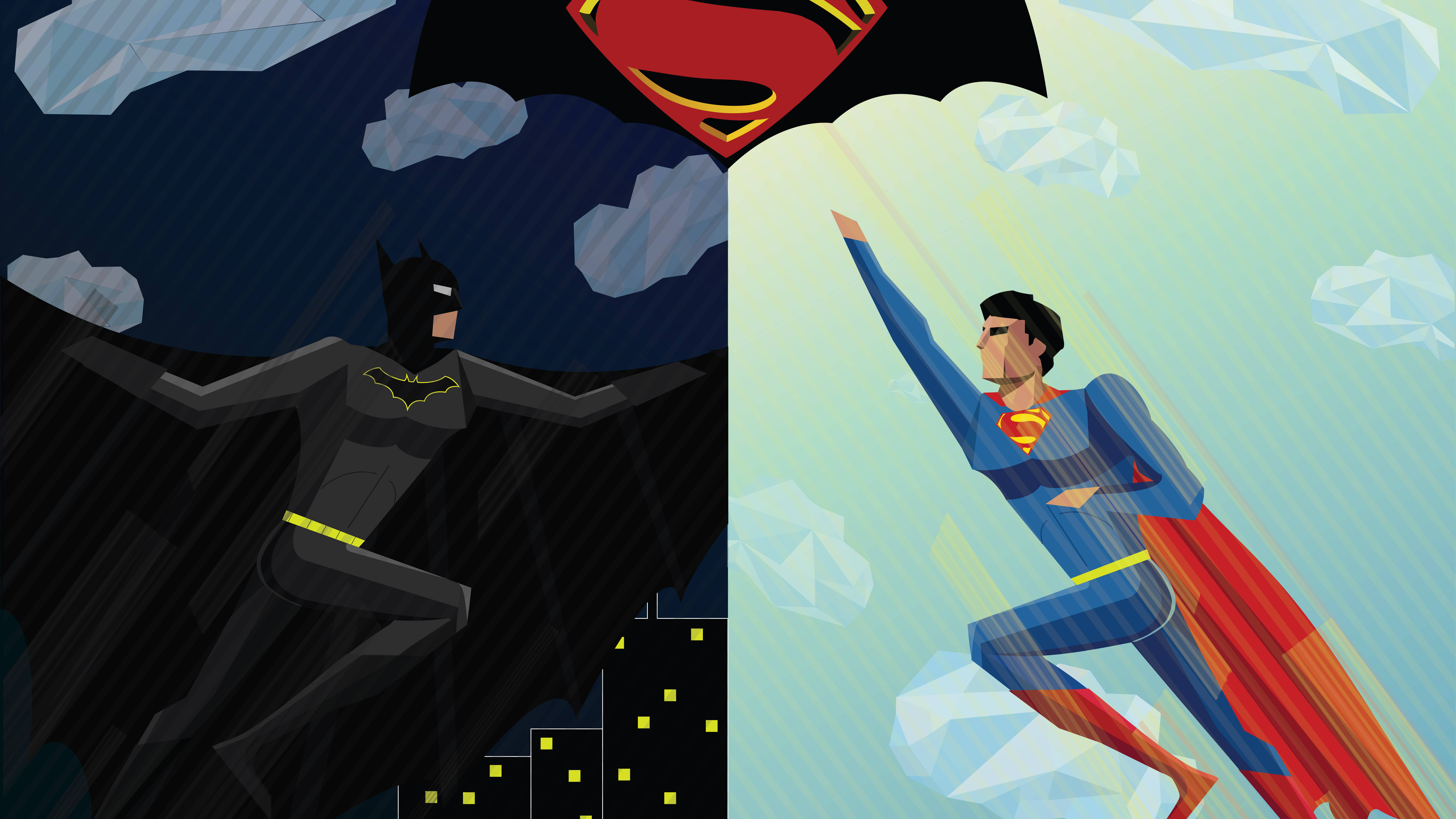 12k Batman Versus Superman Illustration Background