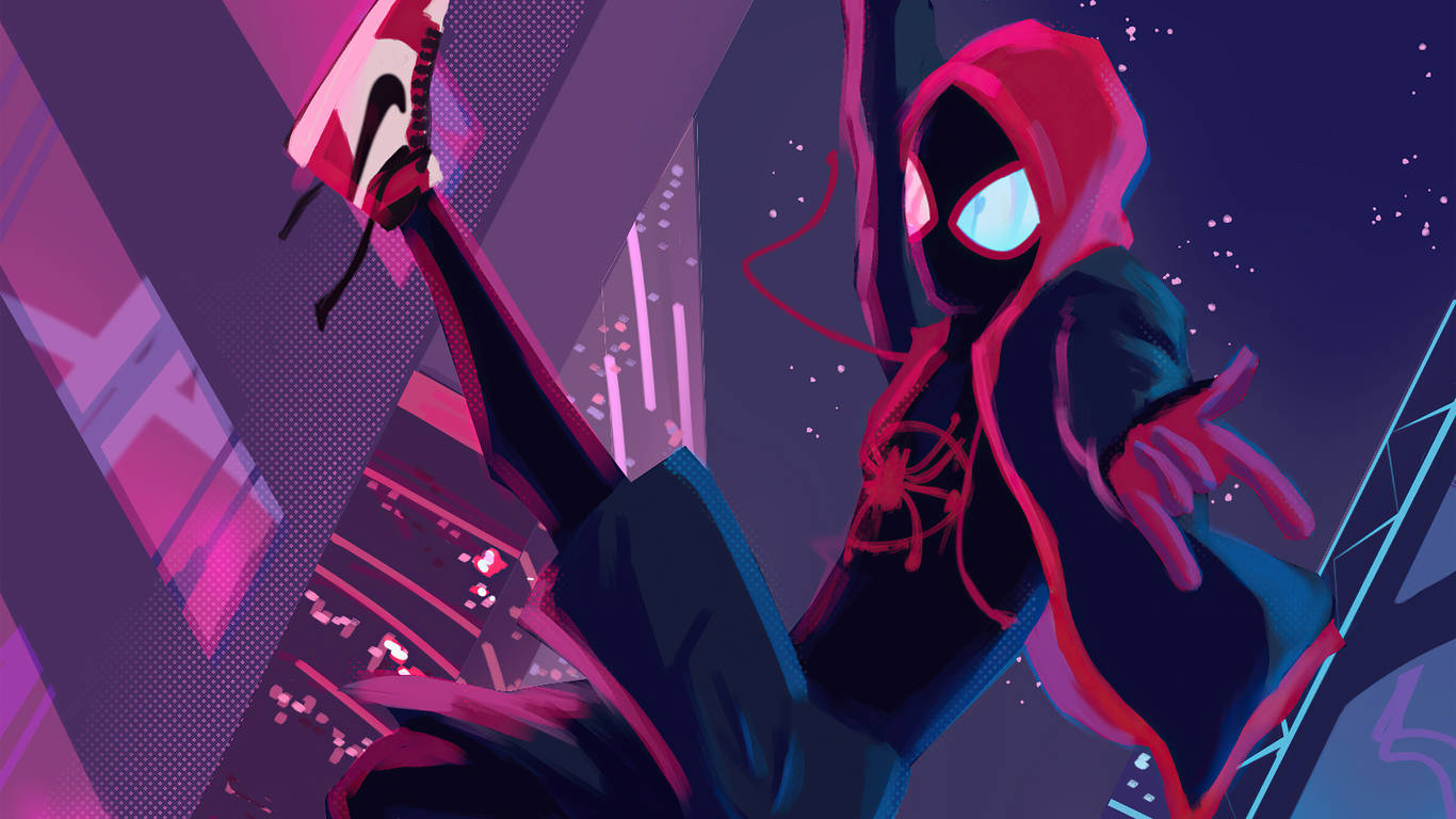 1366 X 768 Marvel Animated Miles Morales Background