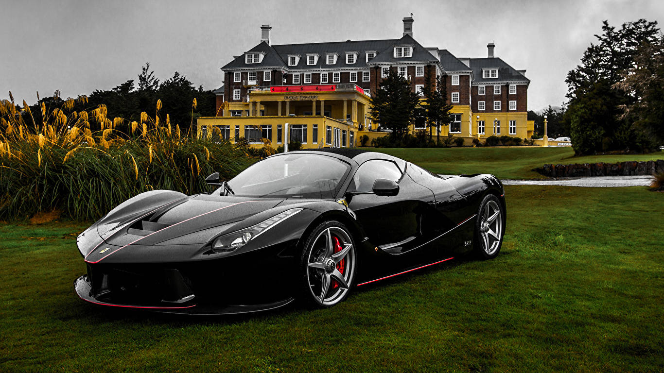 1366x768 Ferrari Hd Black Laferrari Aperta Background