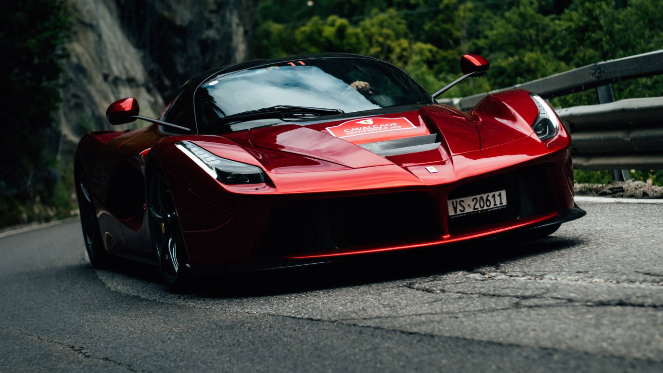 1366x768 Ferrari Hd Dark Red Laferrari Background