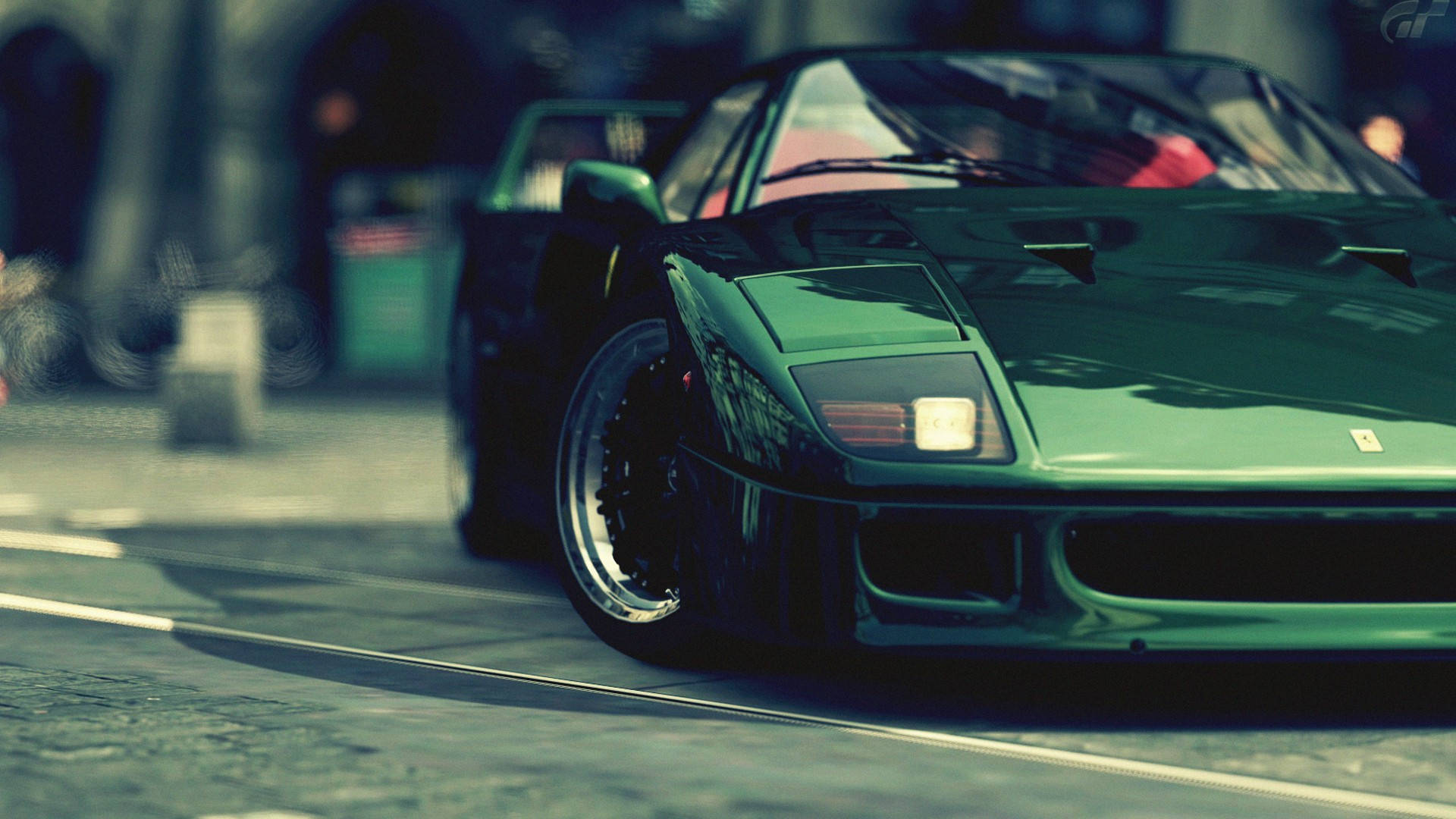 1366x768 Ferrari Hd Green F40 Background