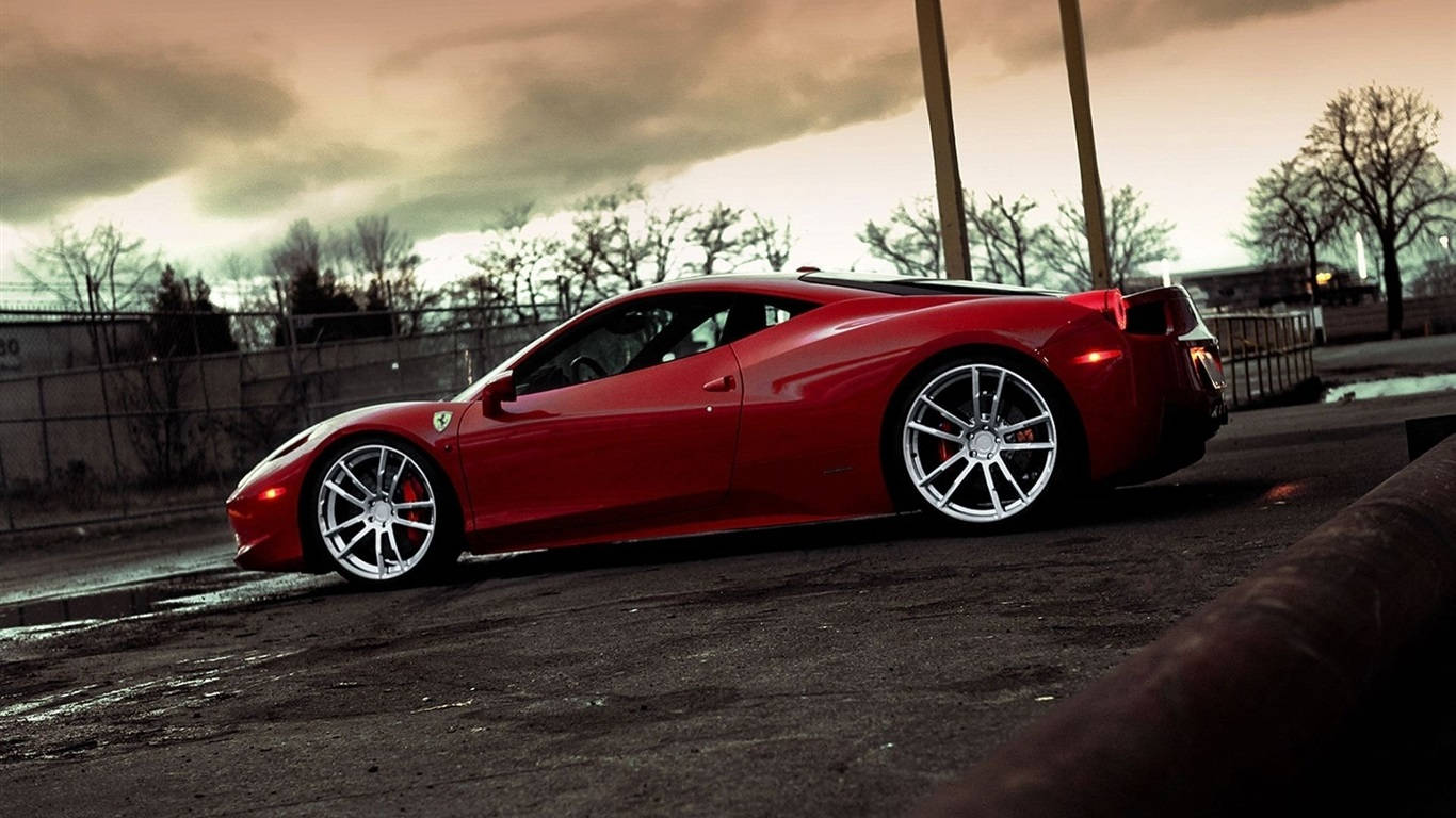 1366x768 Ferrari Hd Red 458 Italia Background