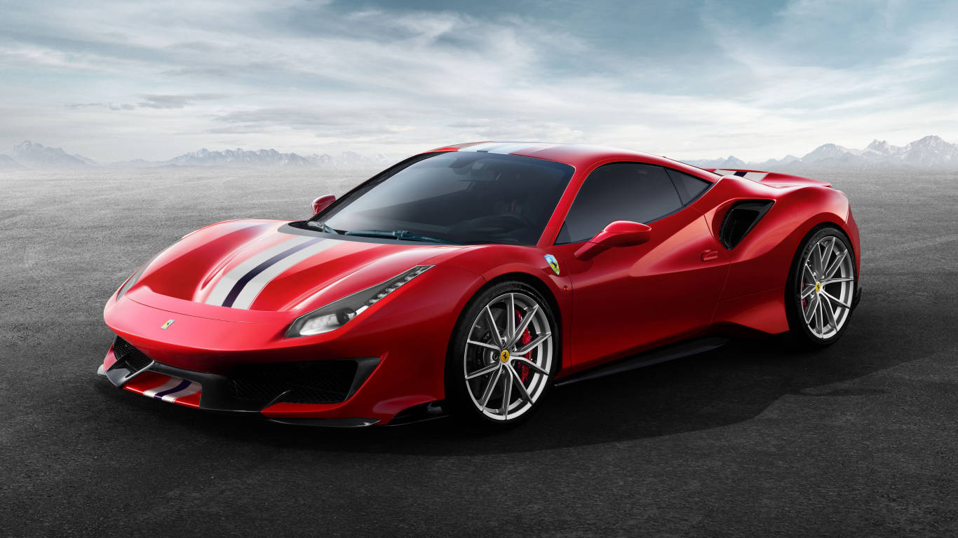 1366x768 Ferrari Hd Red 488 Pista Background