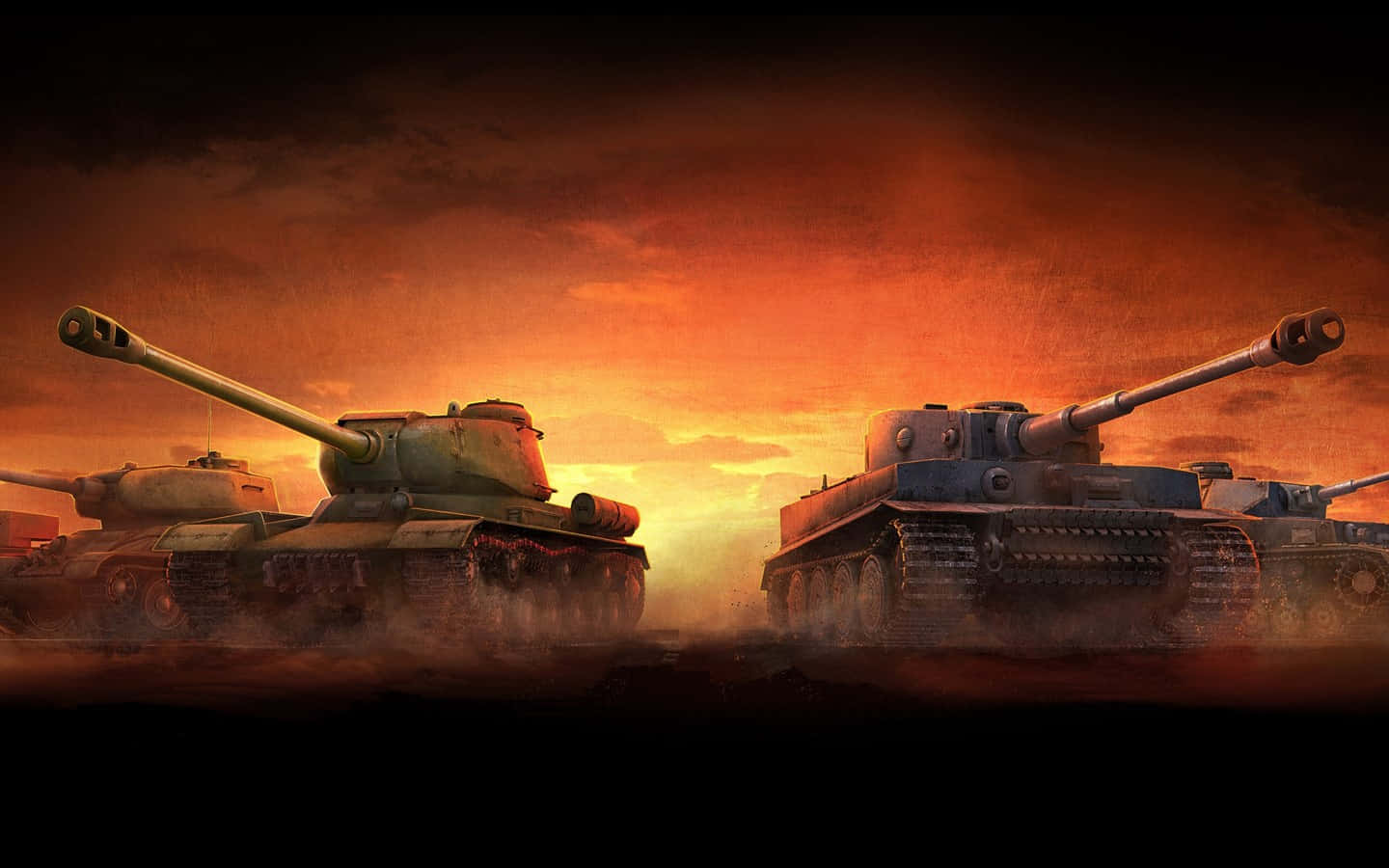 1440x900 Tanks Sunset Scene Background