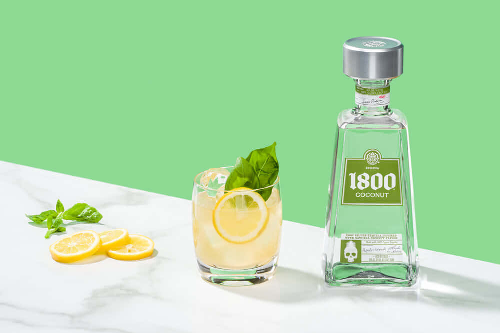 1800 Tequila Coconut Ginger Mint Lemonade Cocktail Background