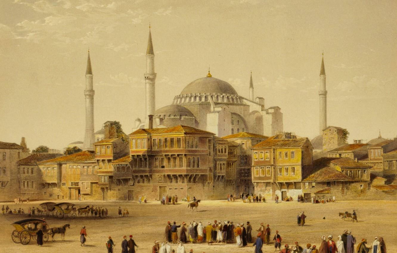 1900s Hagia Sophia Artwork Background