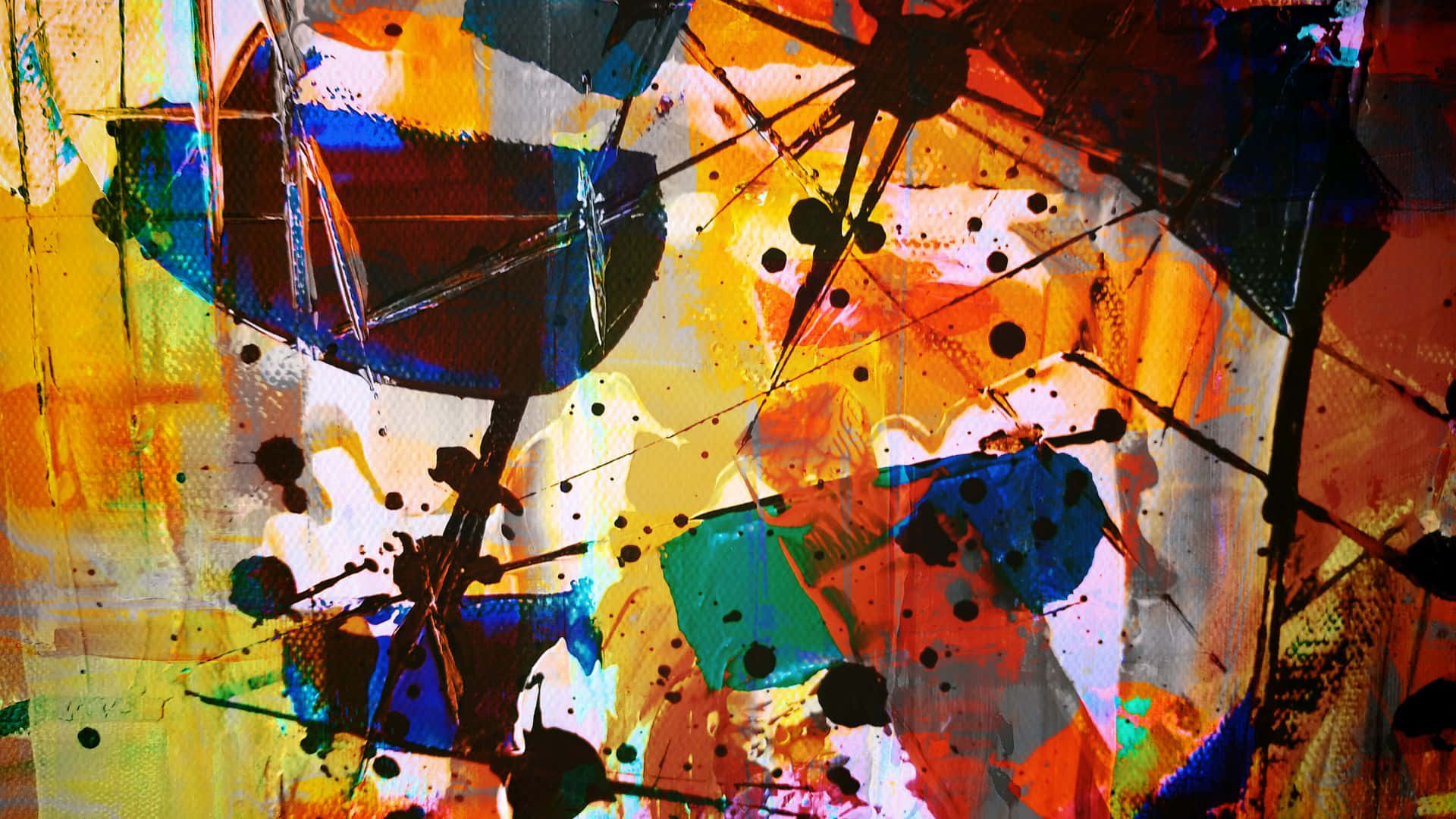 1920 X 1080 Abstract Colorful Spots And Streaks