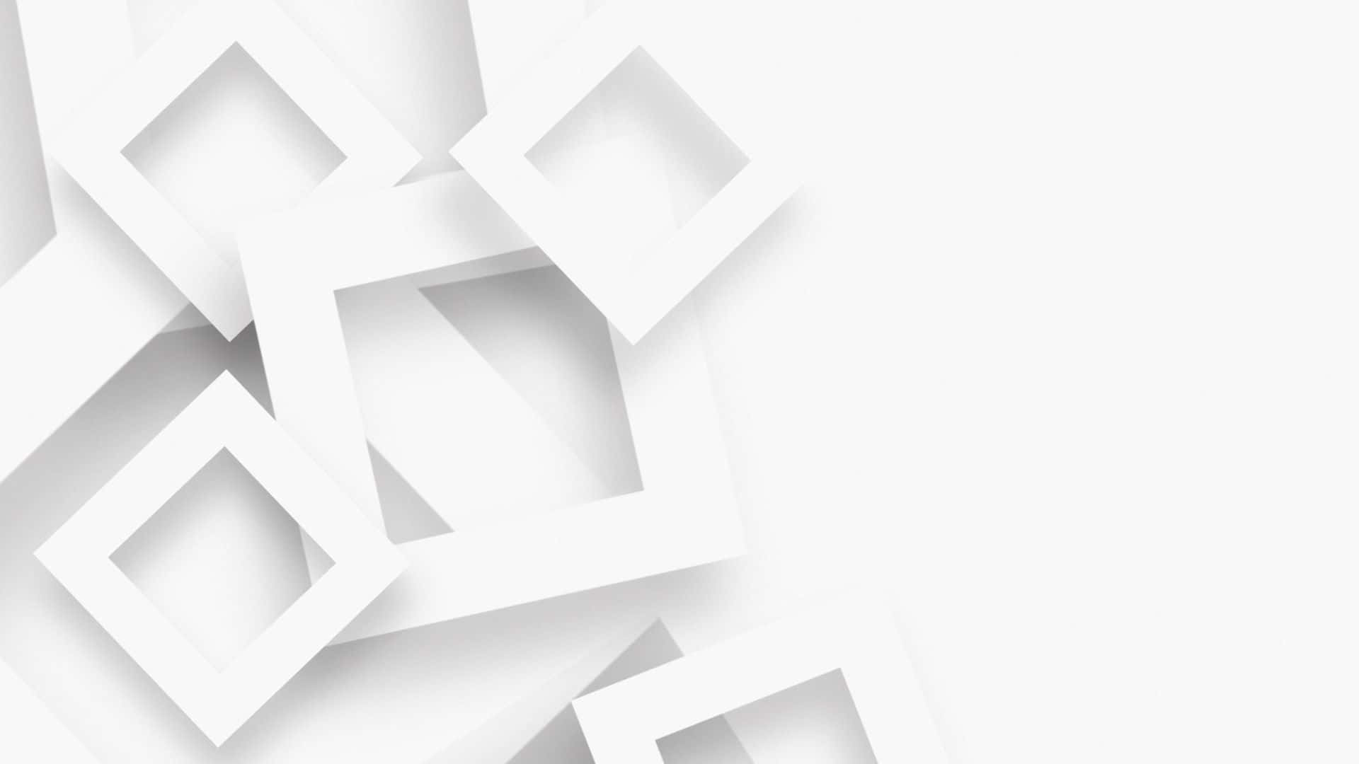 1920 X 1080 Abstract Hollow White Cubes Background