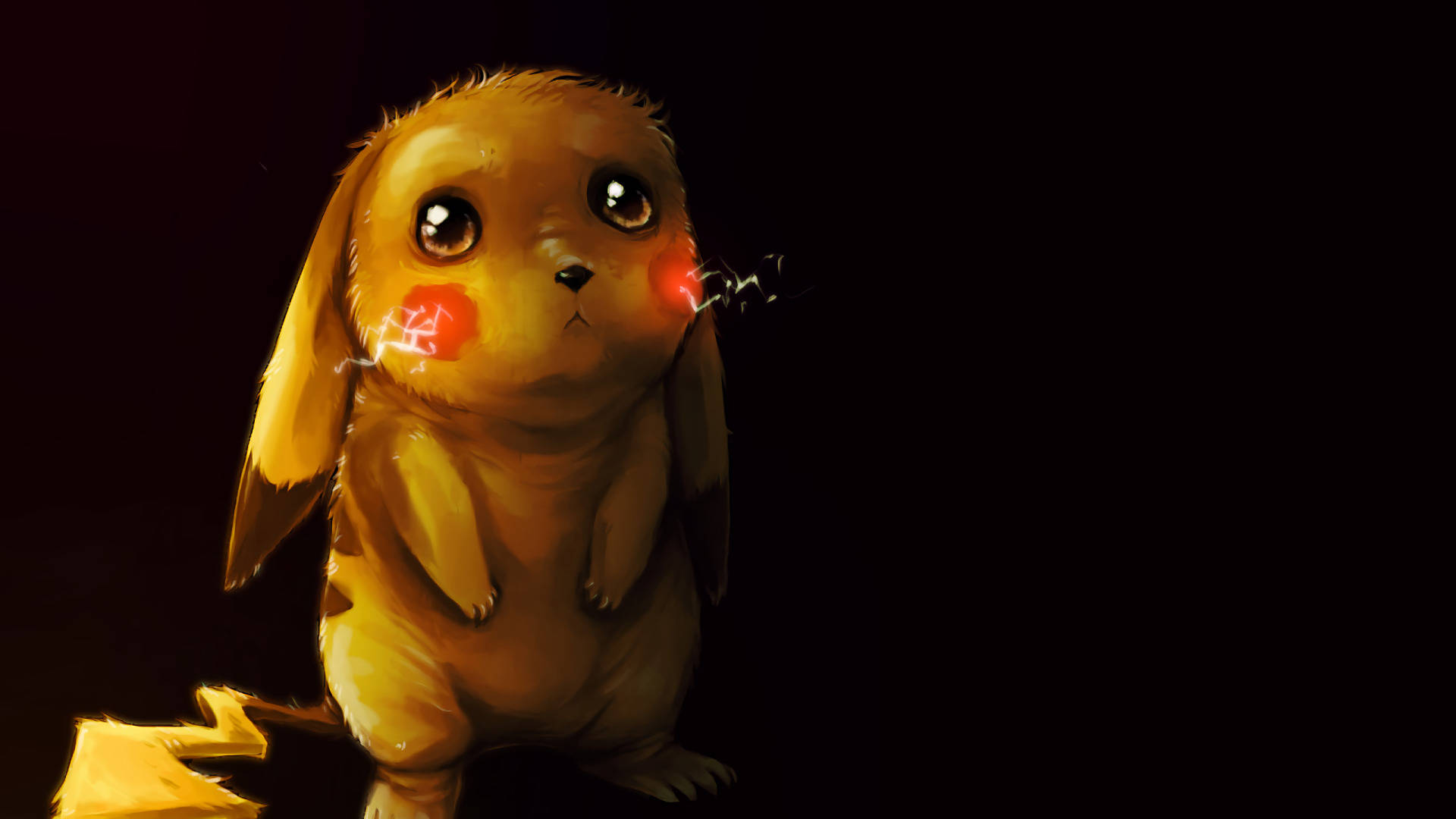 1920 X 1080 Anime Sad Pikachu Background