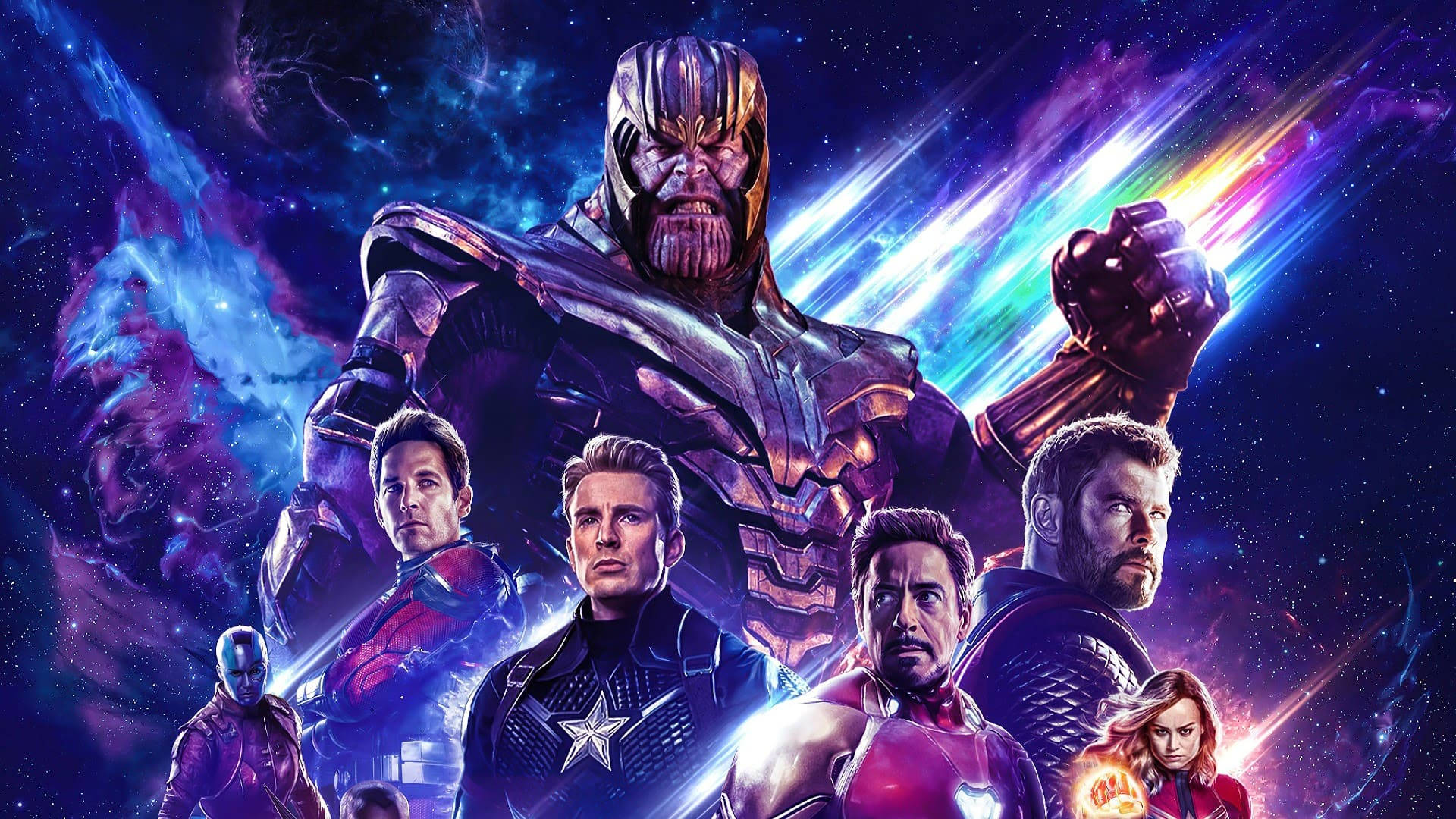 1920 X 1080 Avengers And Thanos Background