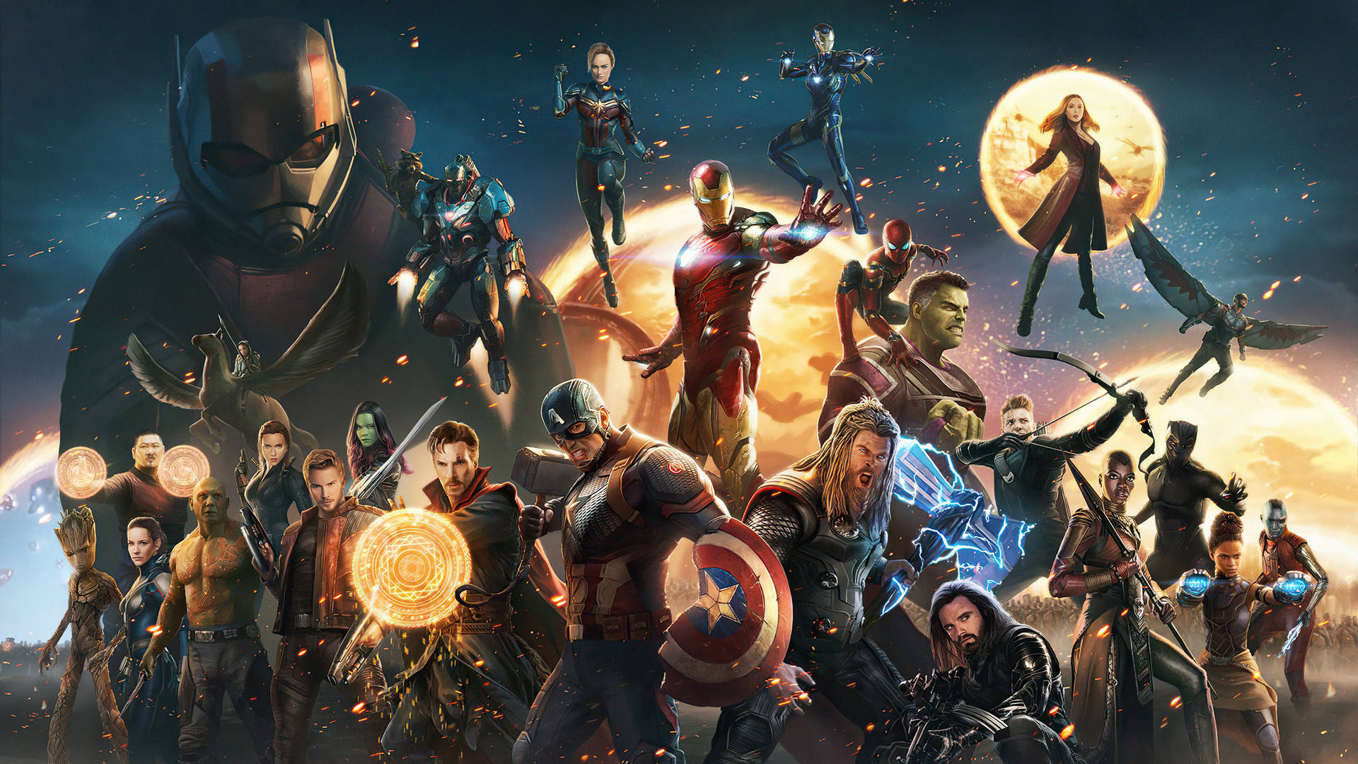 1920 X 1080 Avengers Assembled Background