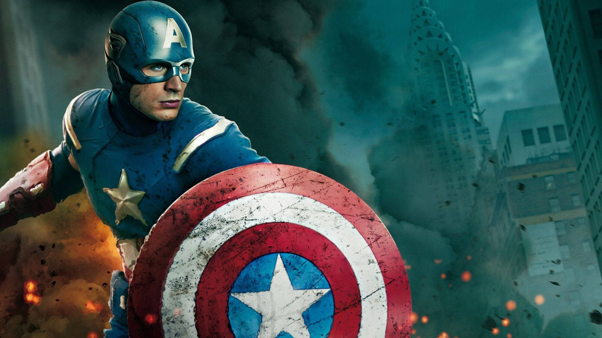 1920 X 1080 Avengers Captain America In Full Costume Background