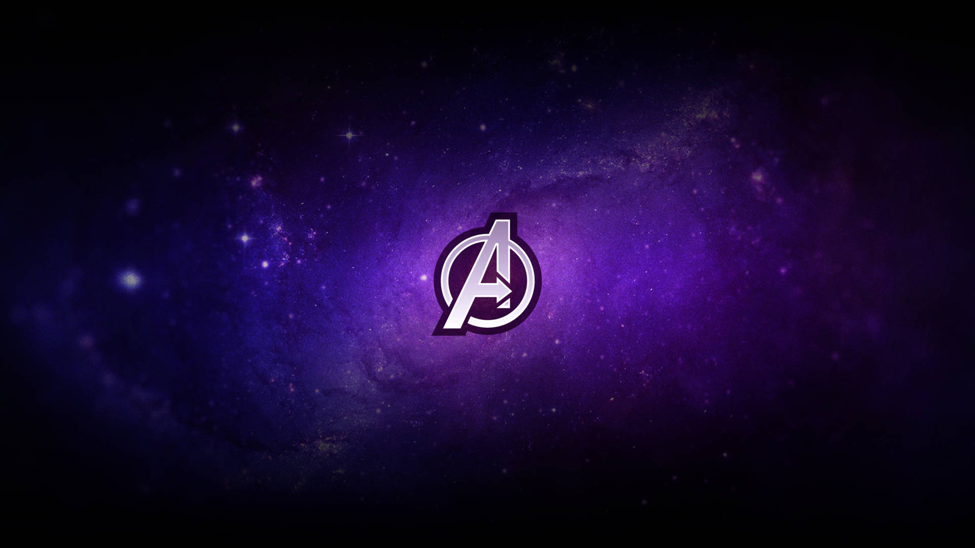 1920 X 1080 Avengers Logo Amongst The Stars Background