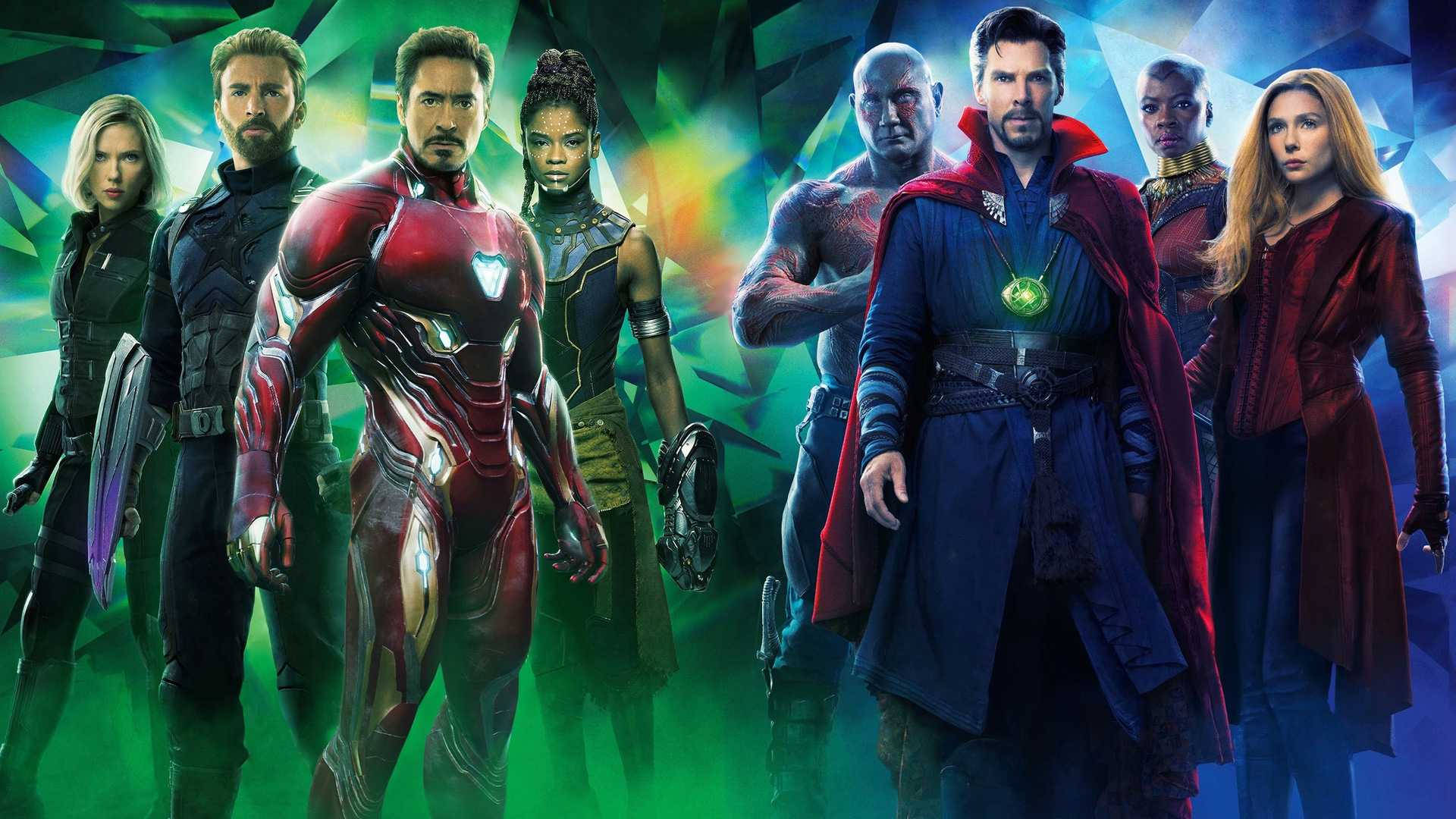 1920 X 1080 Avengers Standing Next To Each Other Background