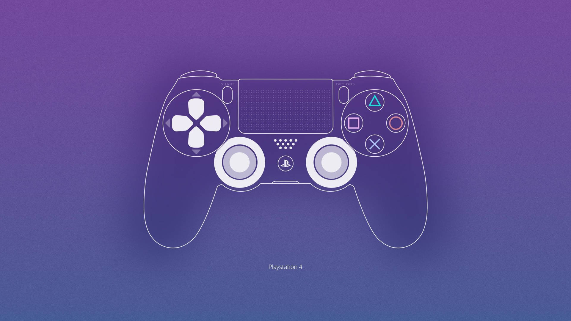 1920 X 1080 Gaming Purple Ps4 Controller Background