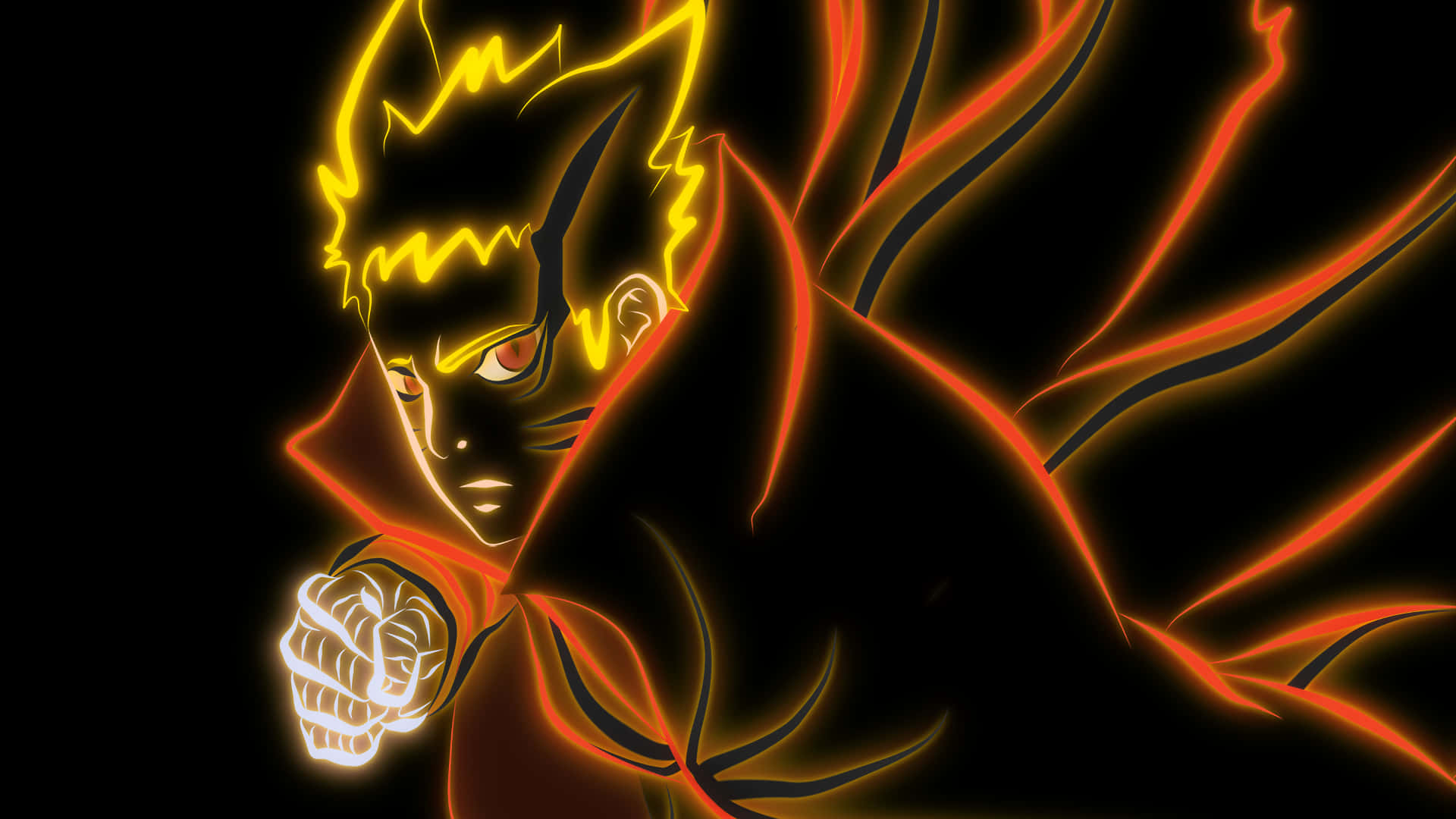 1920 X 1080 Naruto Glowing Outline Background