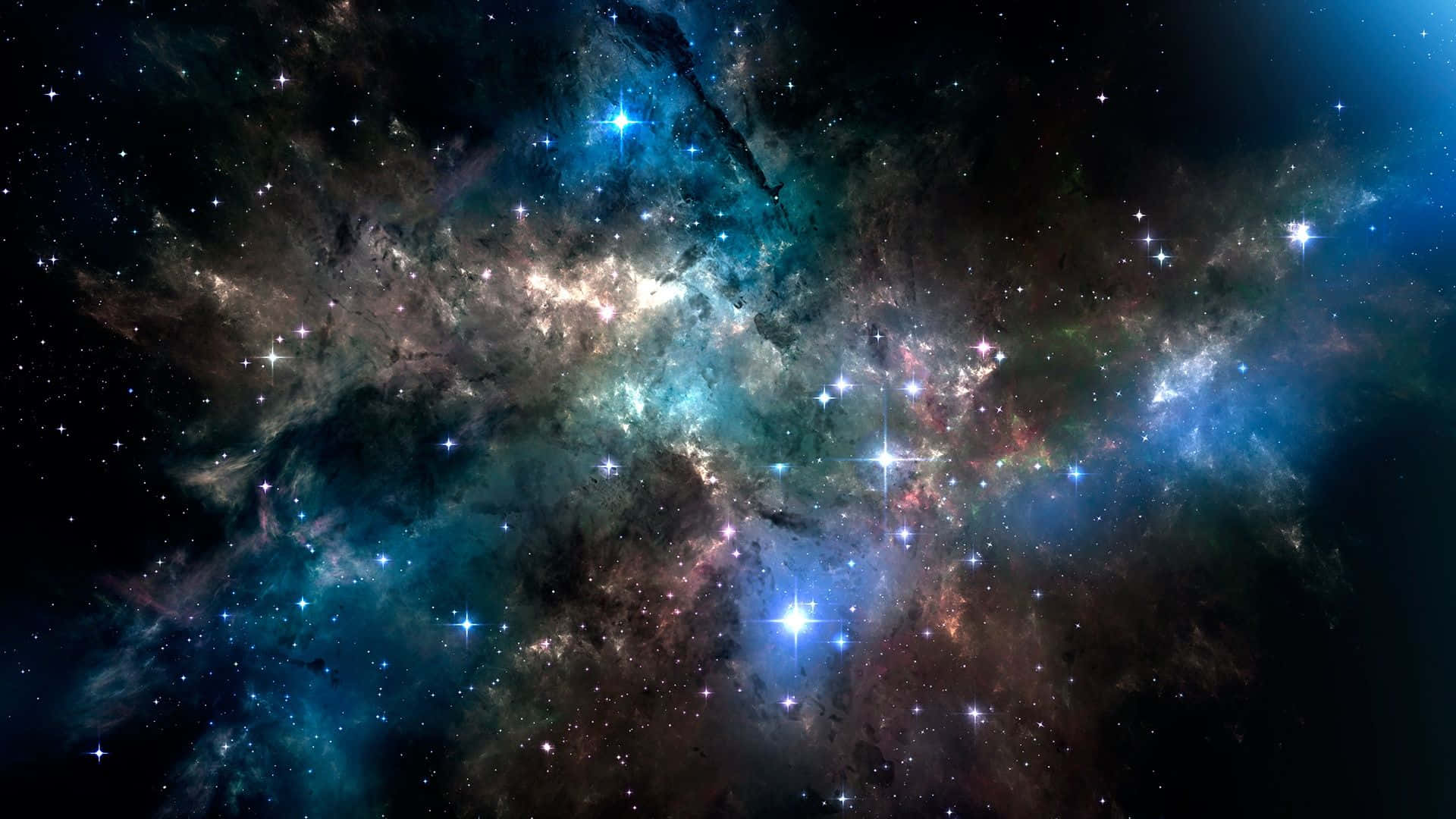 1920 X 1080 Nebula And Glowing Stars Background