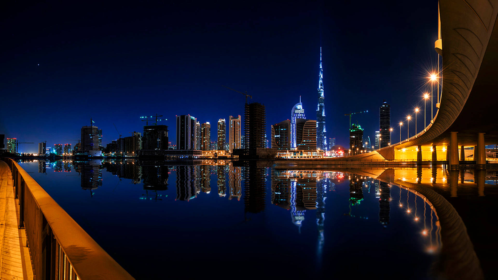 1920 X 1080 Night City Dubai Background