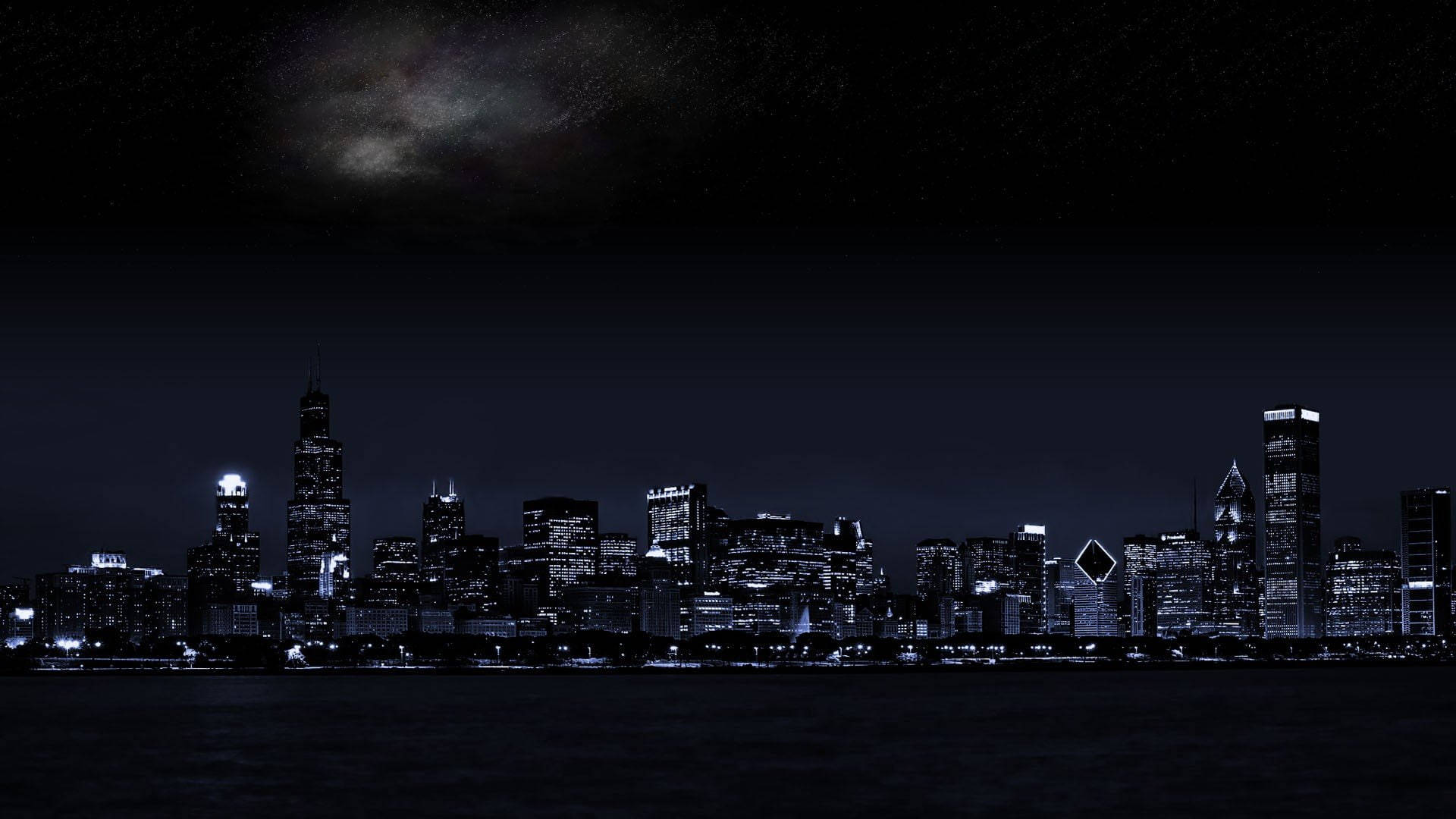 1920 X 1080 Night City Stars