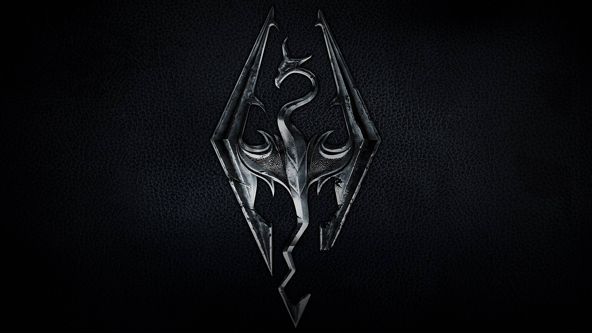 1920 X 1080 Skyrim Silver Black Logo Background