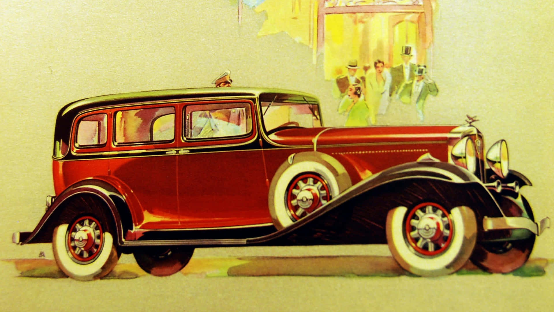 1920s Classic Car Illustration