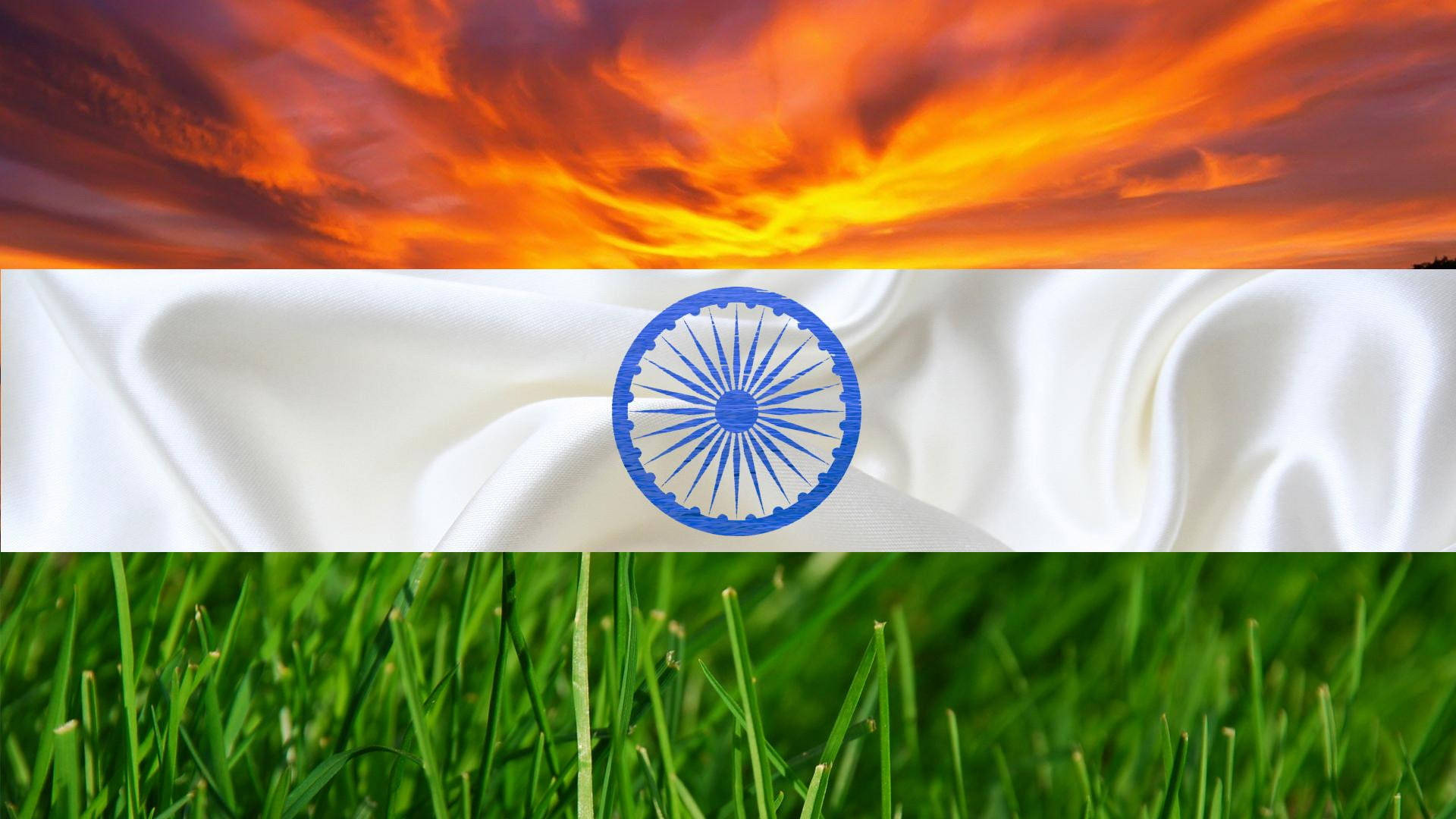 1920x1080 4k Stylized Indian Flag Background