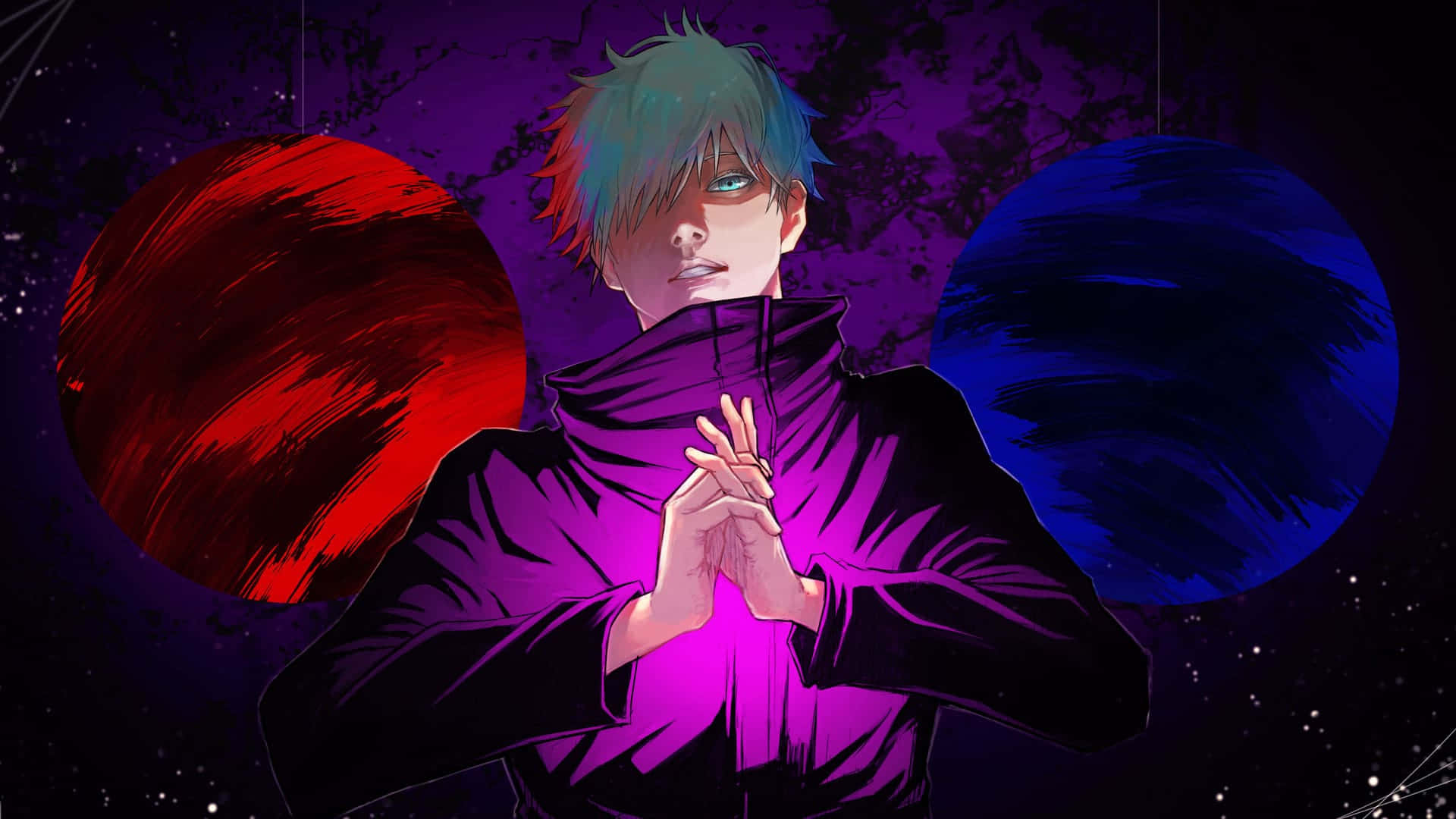 1920x1080 Anime Jujutsu Kaisen Red Purple Blue Background